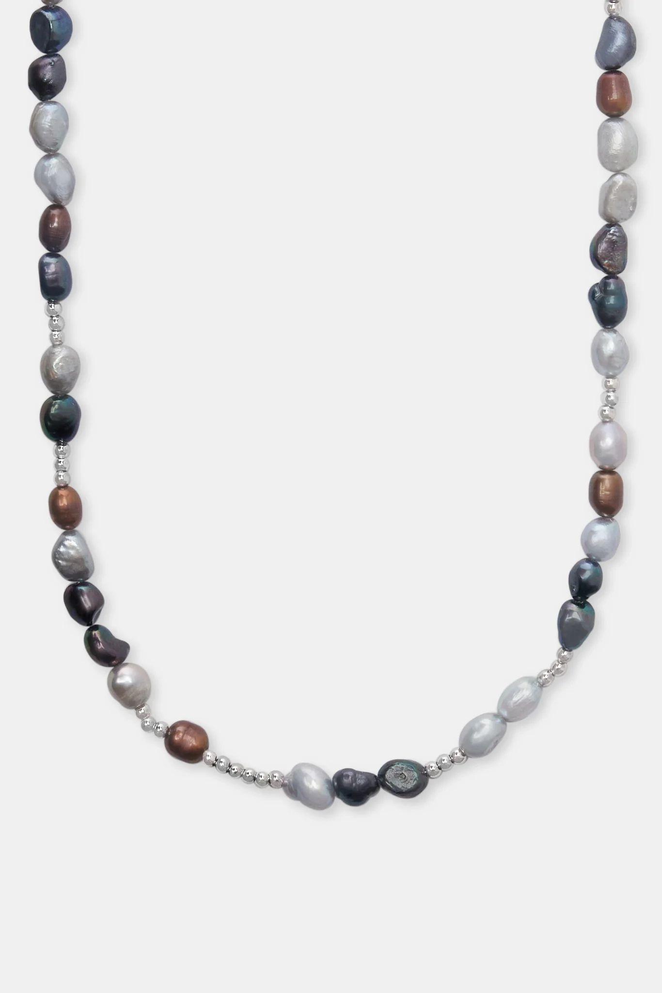 Multi Colour Baroque Freshwater Pearl Bead Necklace - White - 6mm - Image 2