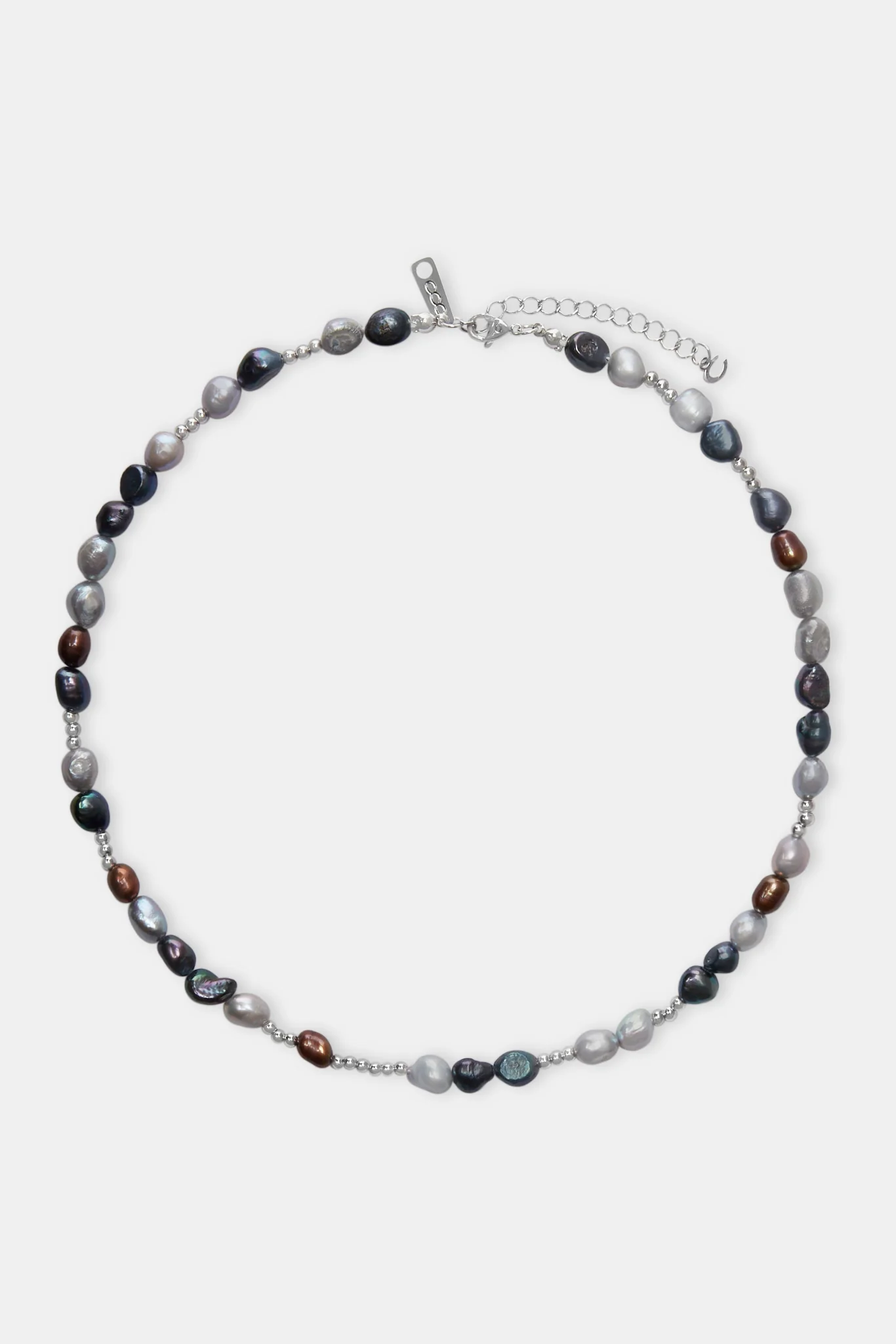 Multi Colour Baroque Freshwater Pearl Bead Necklace - White - 6mm - Image 3