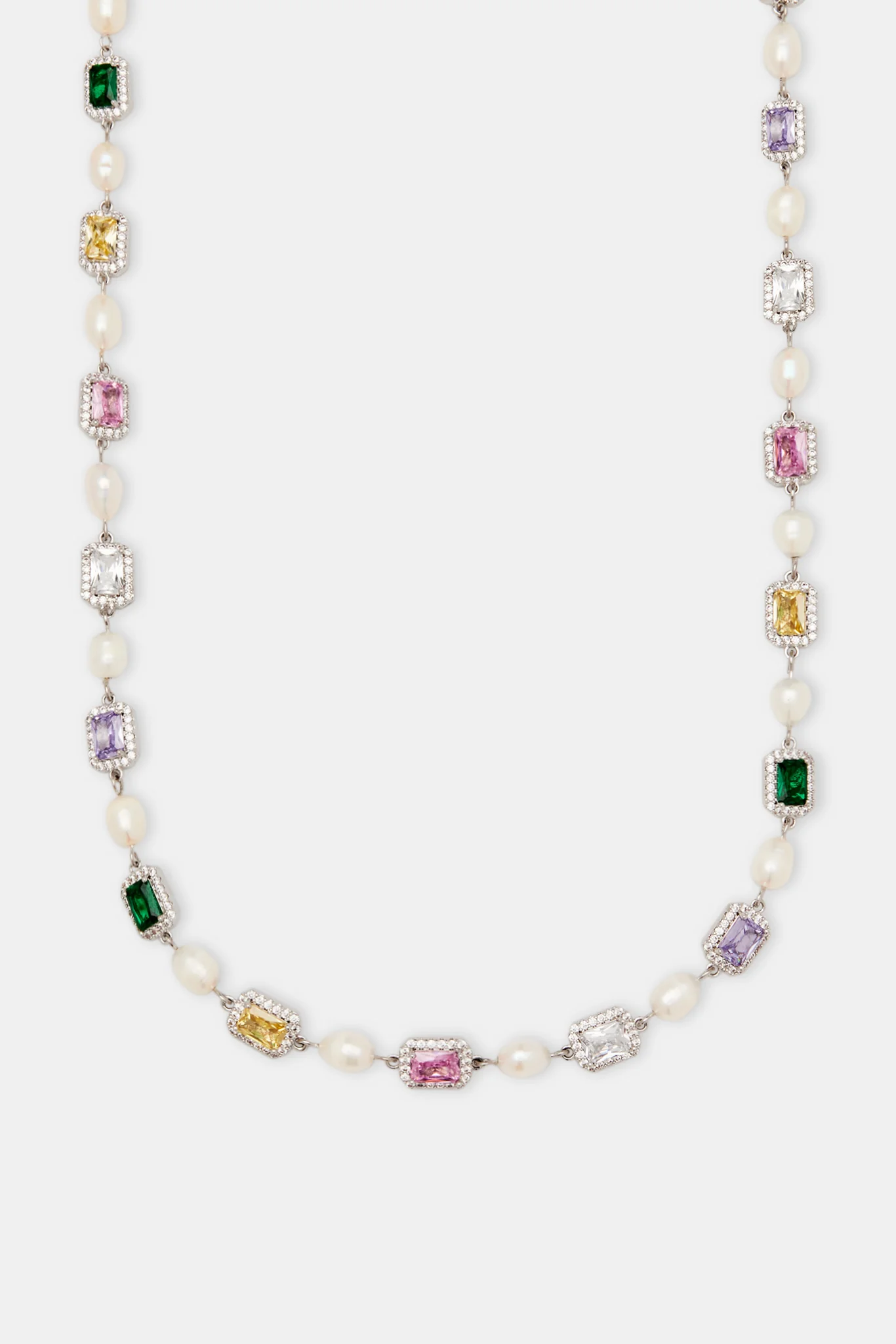Multi Colour Gemstone Freshwater Pearl Necklace - Image 2