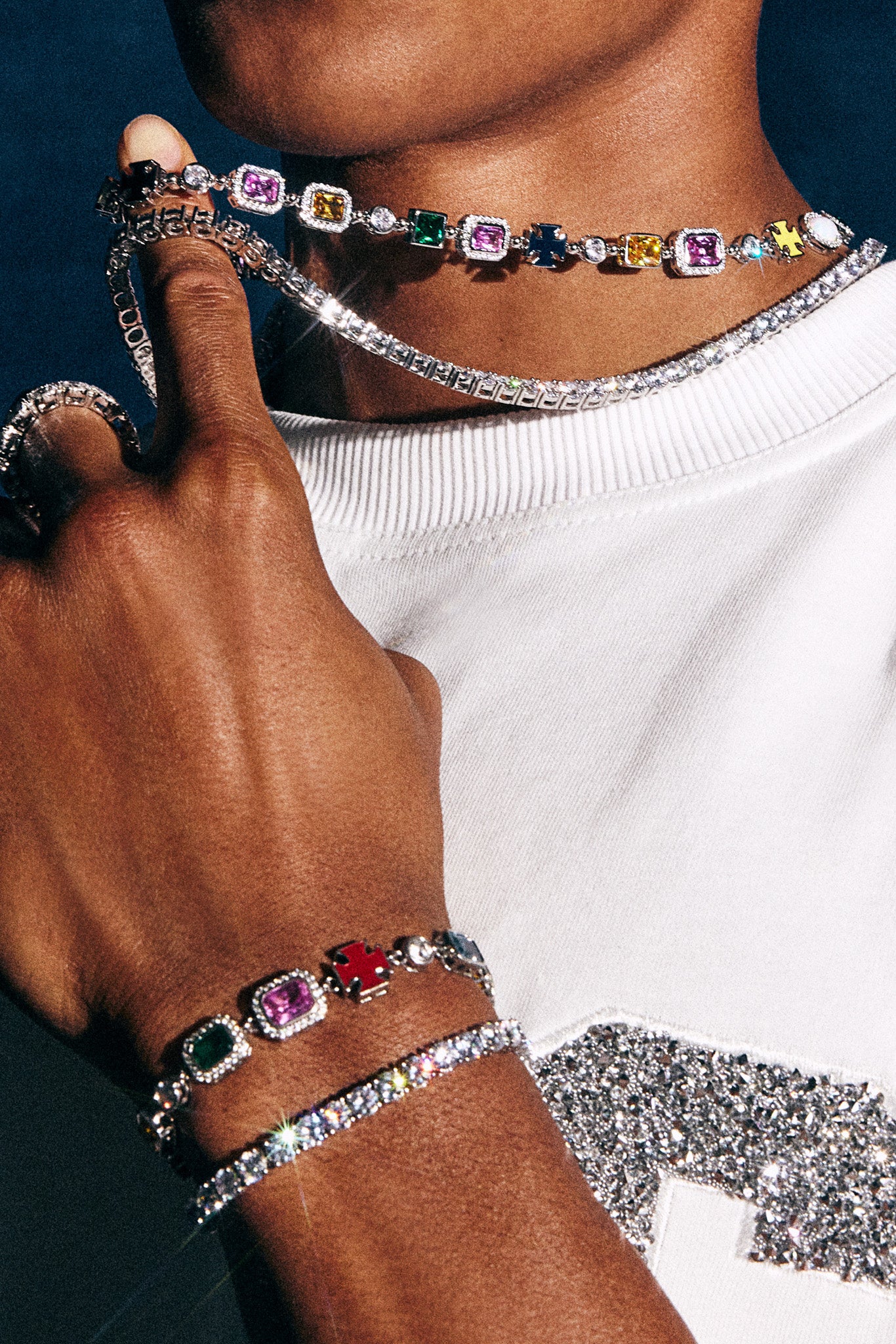 Multi Gemstone Motif Bracelet - 10mm - Image 3