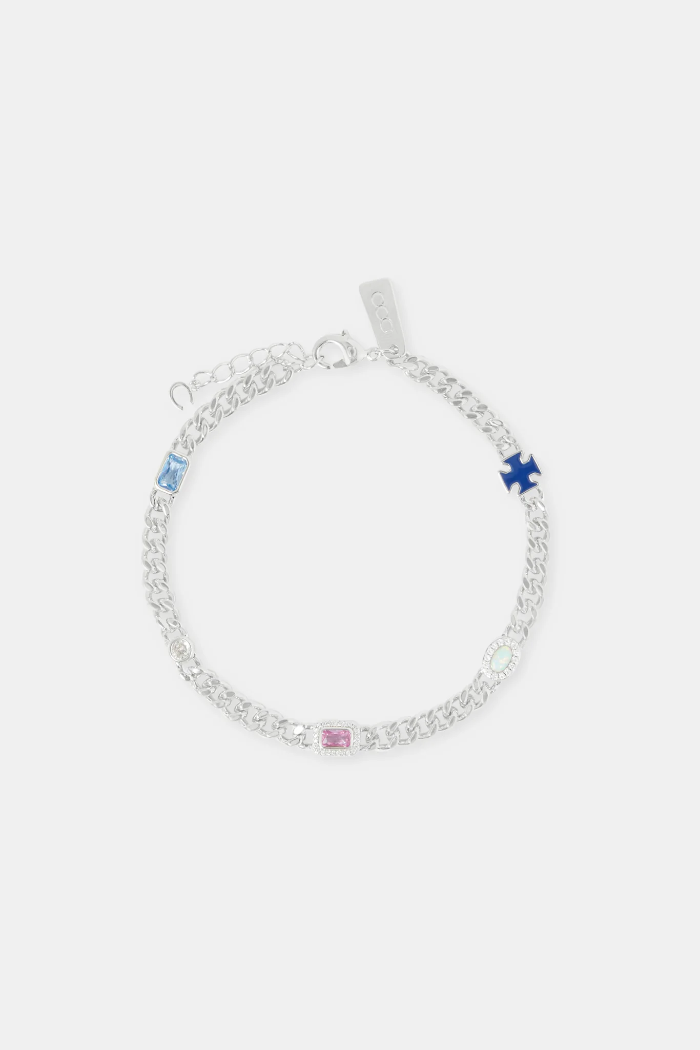 Multi Gemstone Miami Cuban Bracelet - 5mm - Image 2