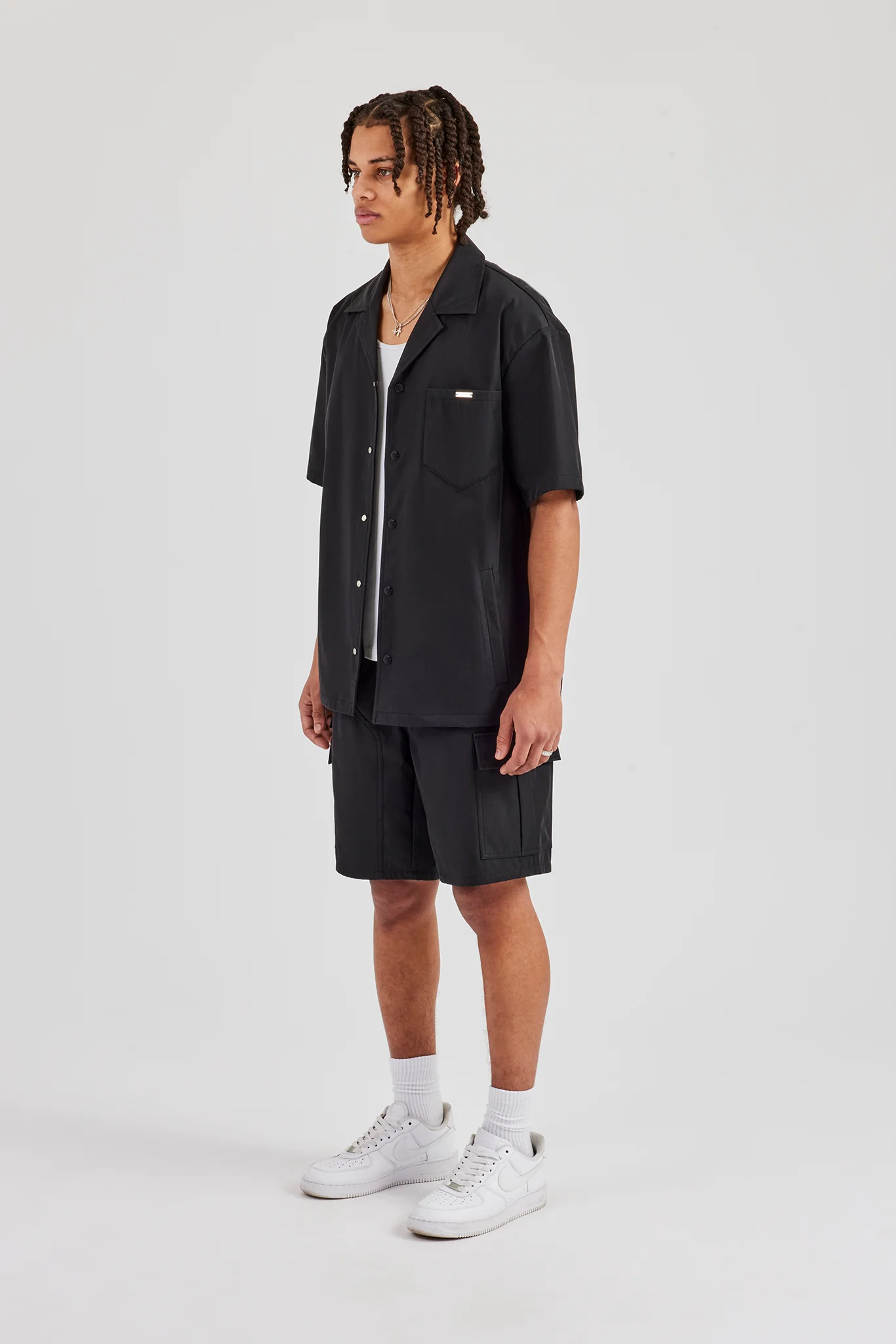 Nylon Cargo Shirt & Short - Black - Image 2
