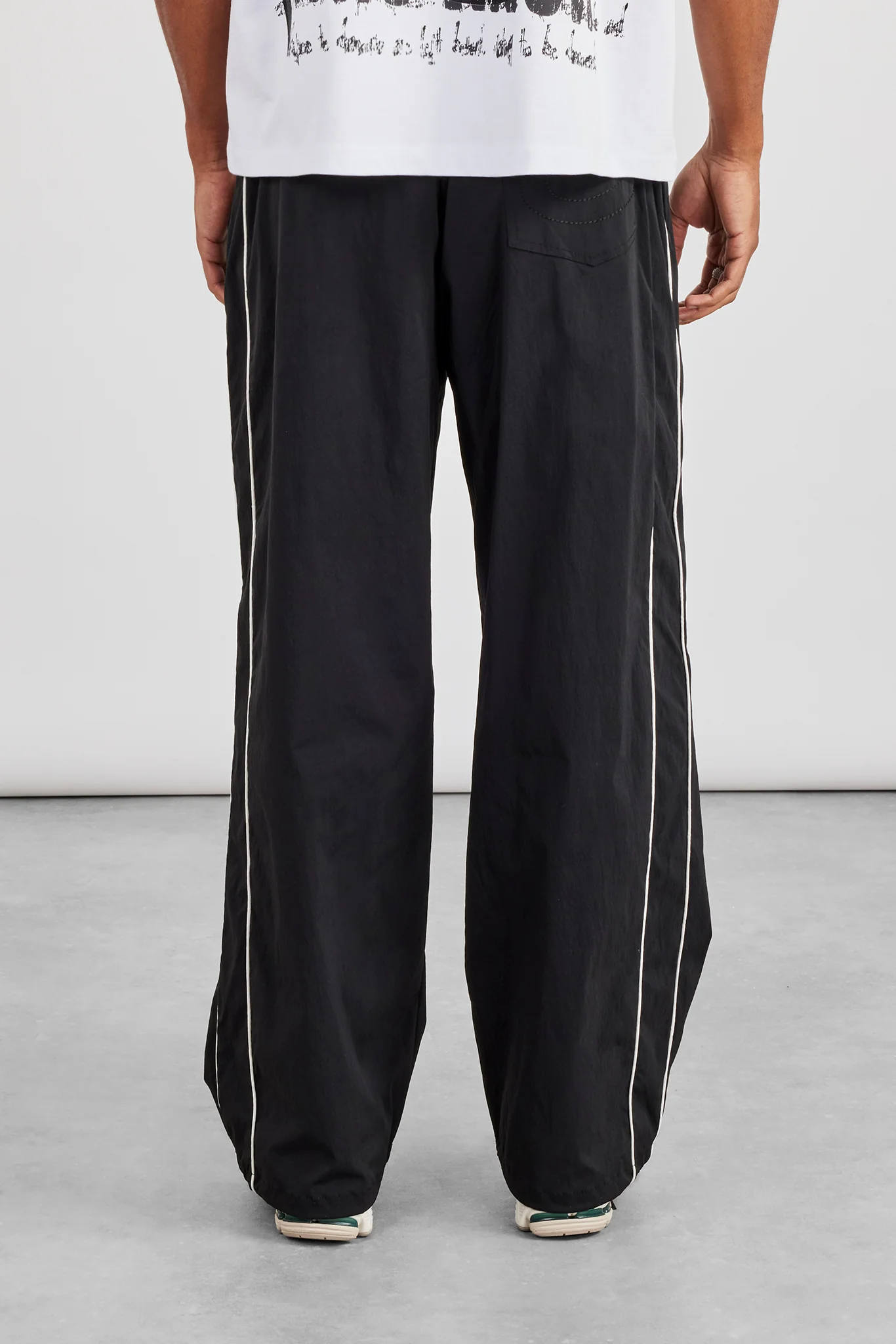 Nylon Piping Trouser - Black - Image 3