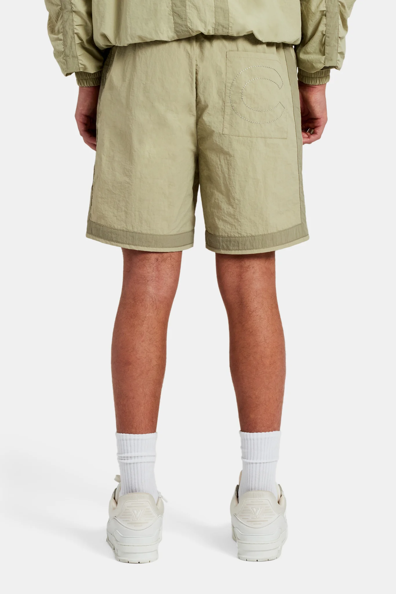 Nylon Colour Block Regular Short - Light Khaki - Image 4