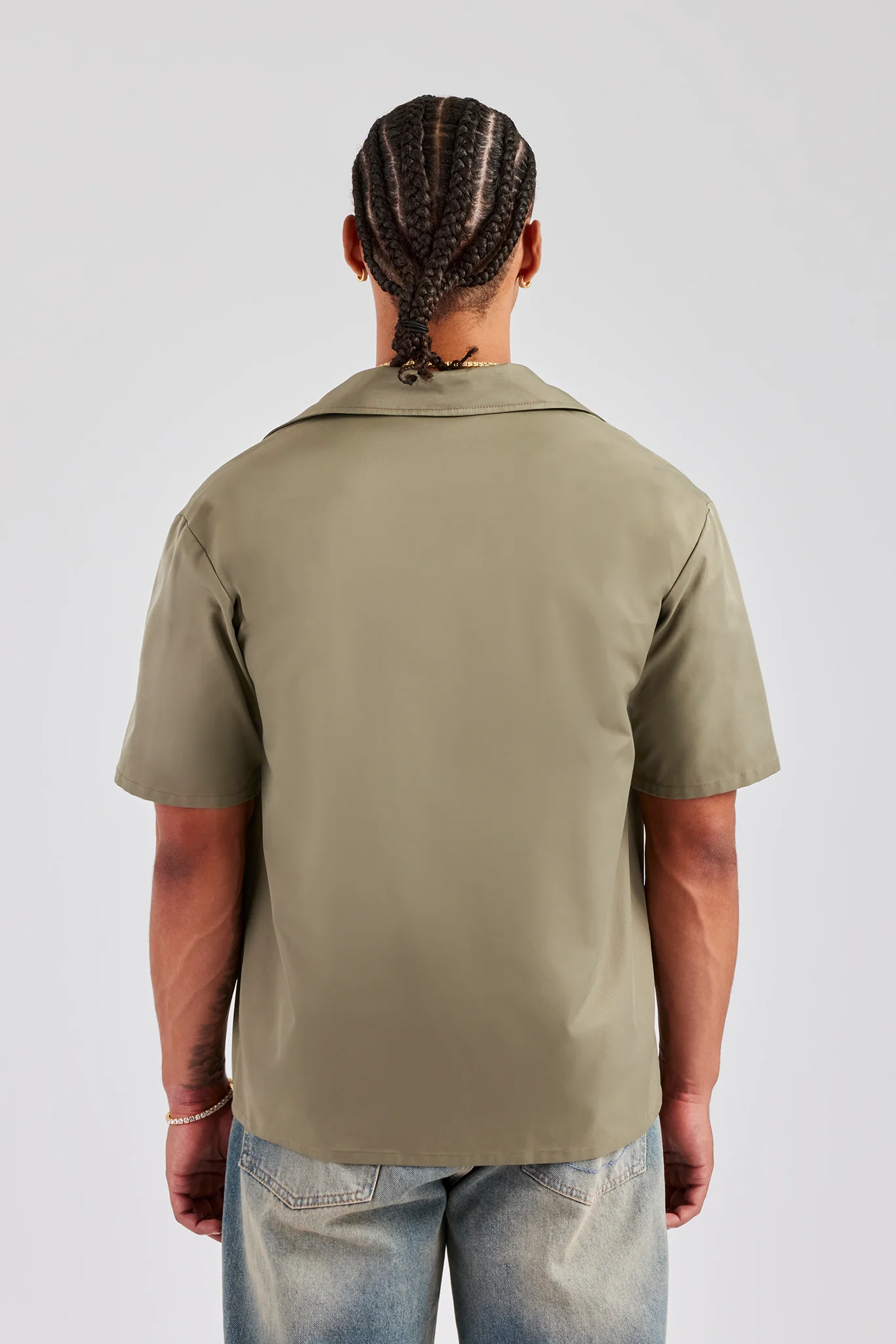 Nylon Embroidered Shirt - Green - Image 4