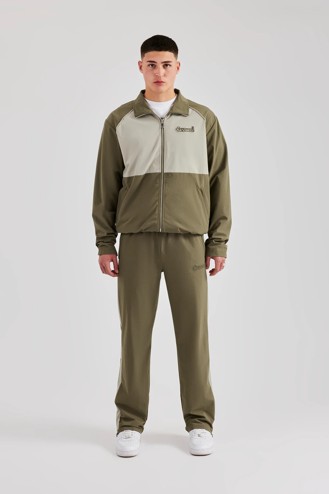 Nylon Panel Straight Leg Jogger - Khaki - Image 9