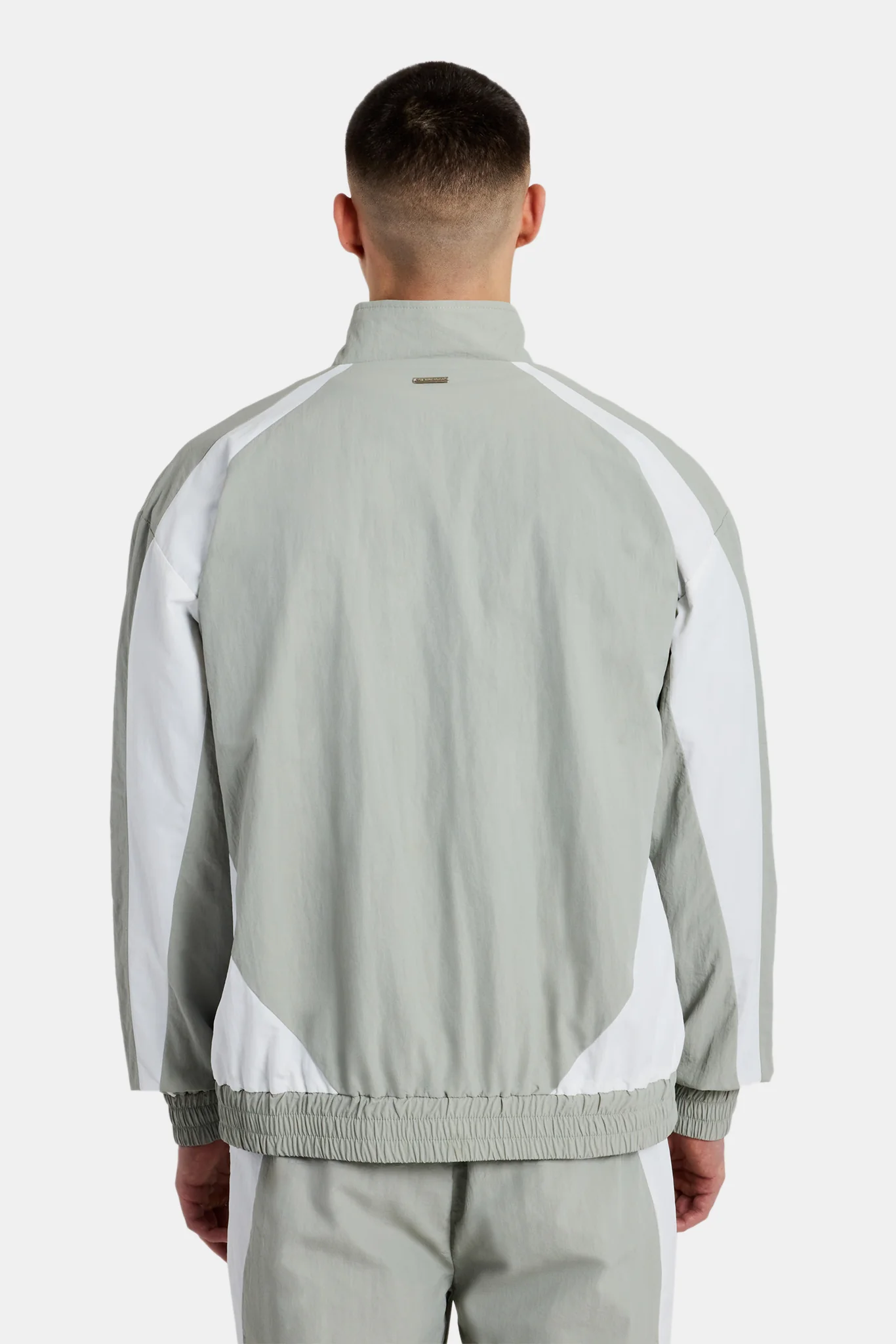 Nylon Panelled Tracksuit- Light Grey - Image 2