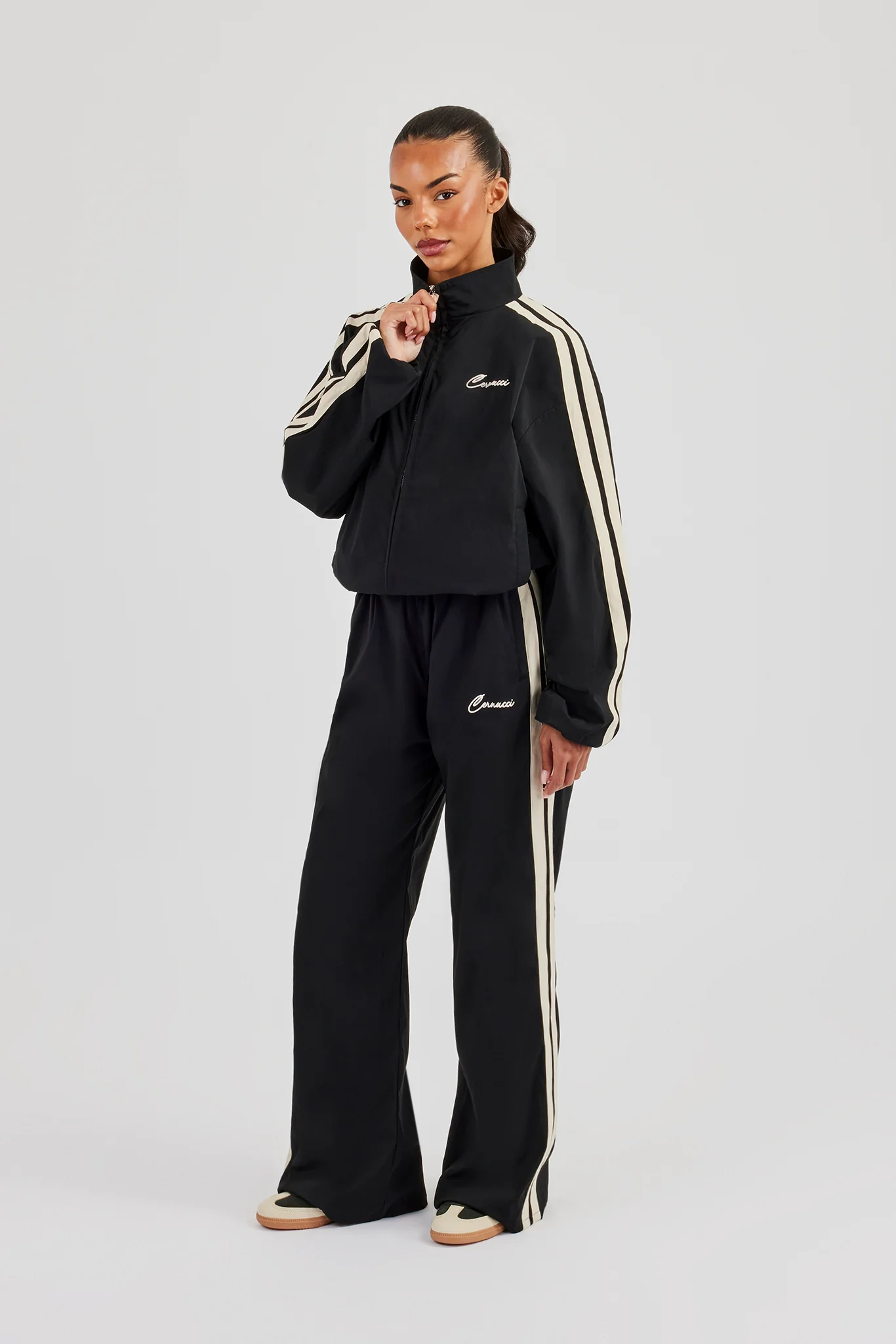 Nylon Taping Track Jacket - Black - Image 4