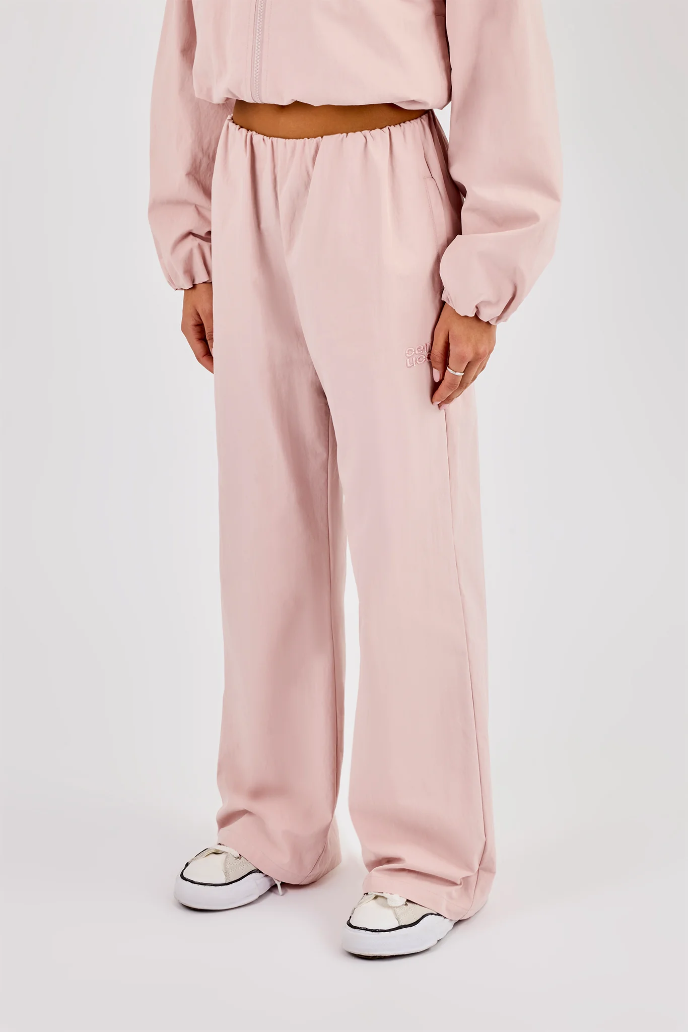 Nylon Waistband Detail Jogger - Light Pink - Image 2