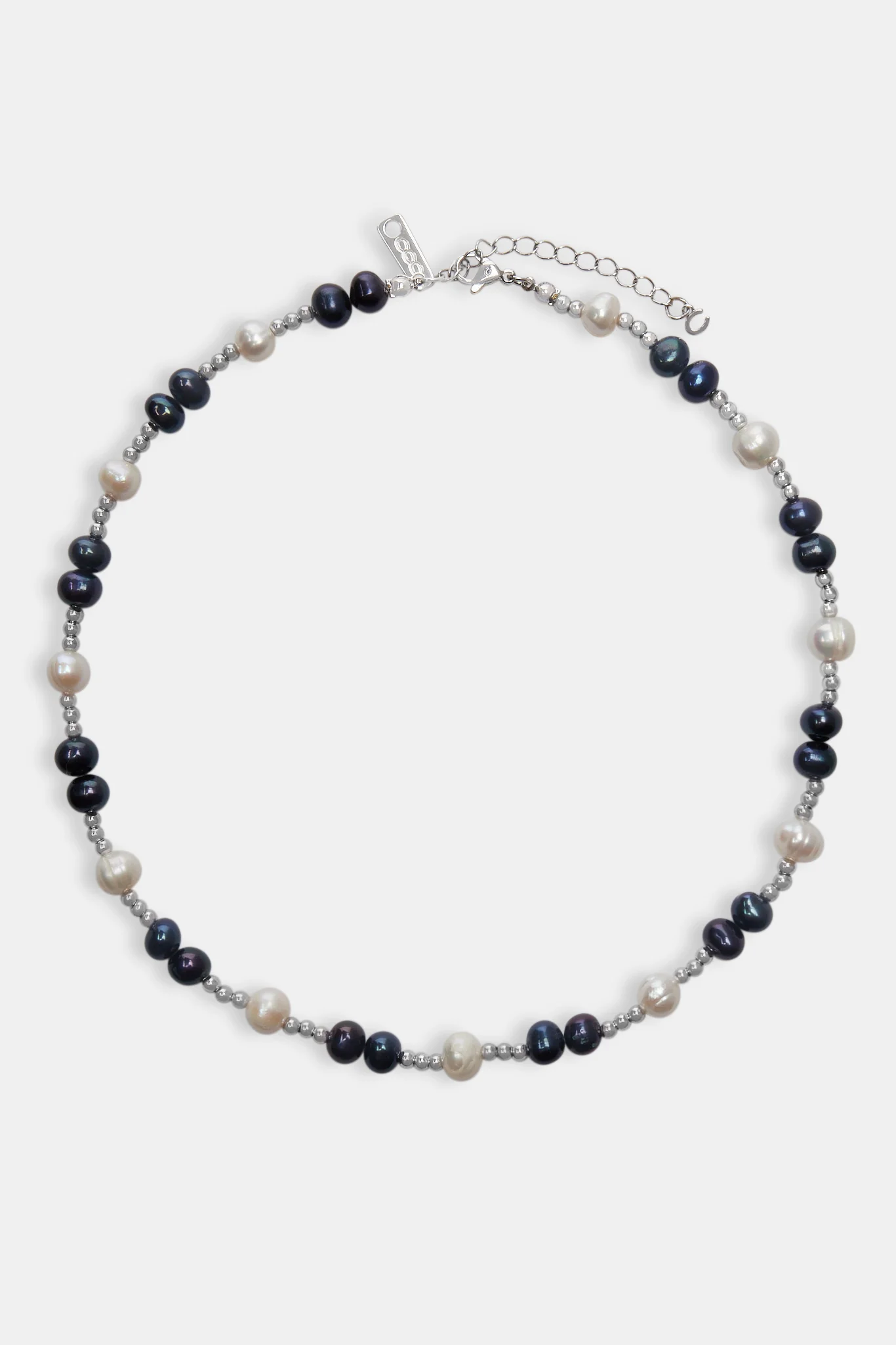 Oilslick Freshwater Pearl & Bead Necklace - White - Image 3