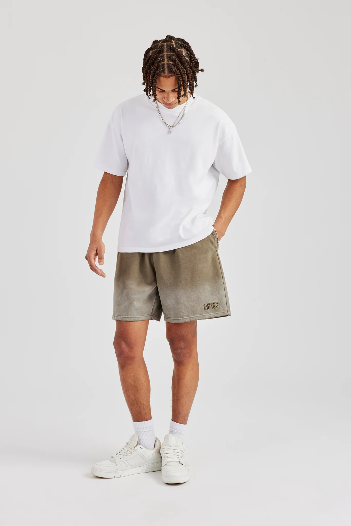 Ombre Wash Relaxed Short Khaki - Image 4