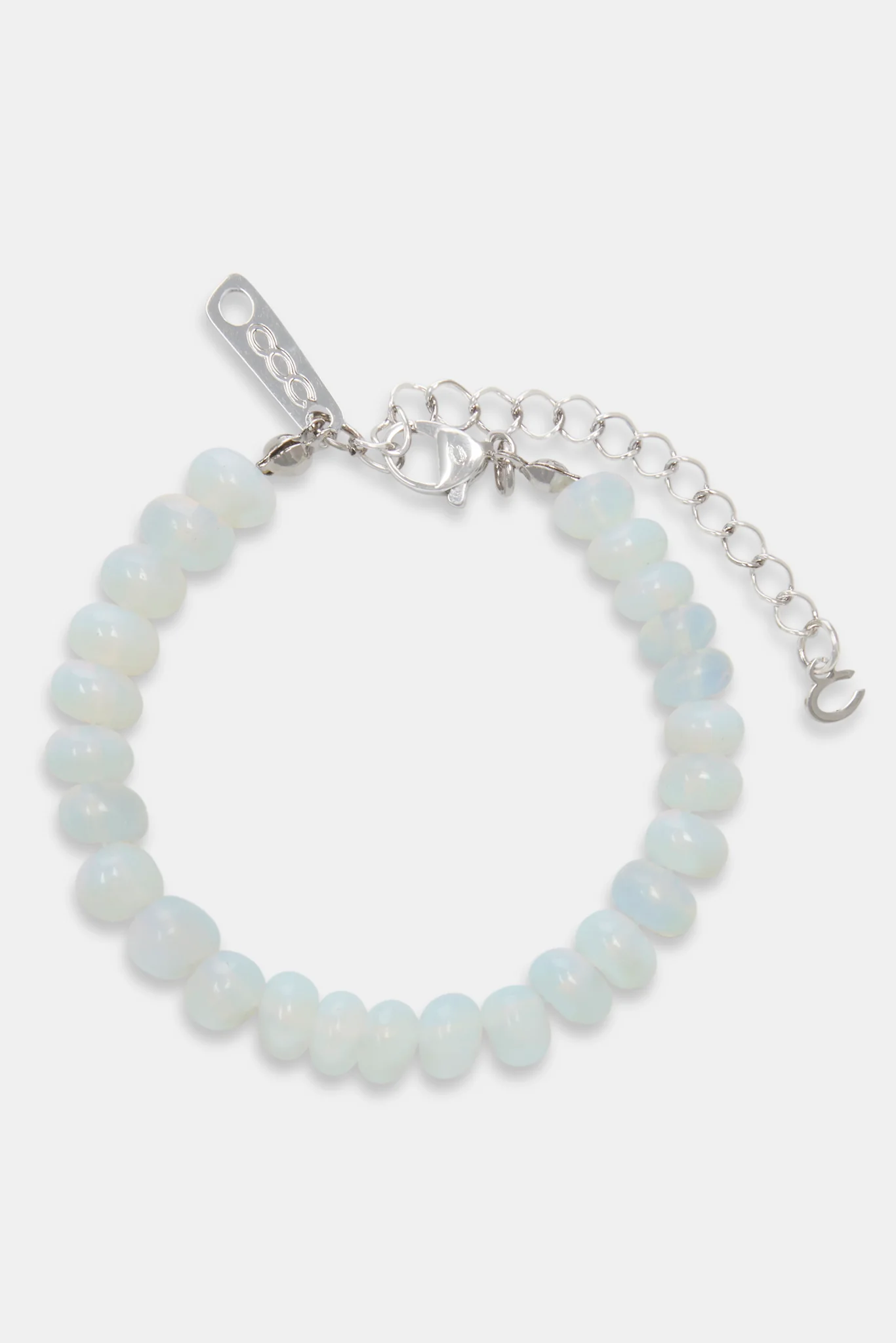 Opal Bead Bracelet - White - 6mm - Image 2