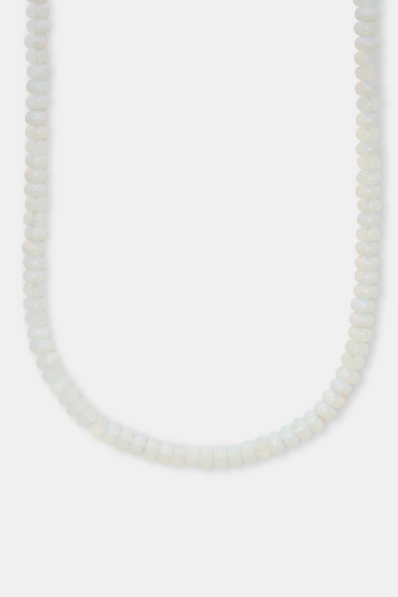 Opal Bead Necklace - White - 6mm - Image 2