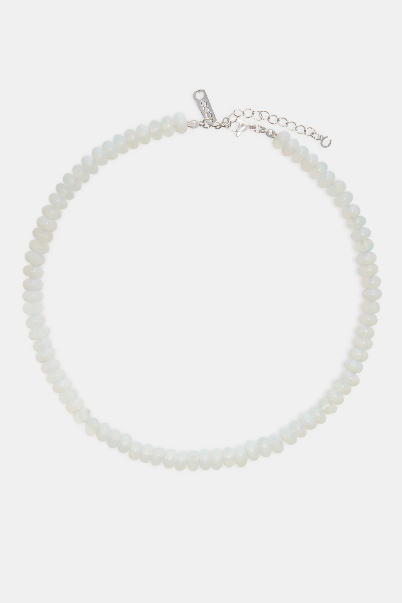 Opal Bead Necklace - White - 6mm - Image 3