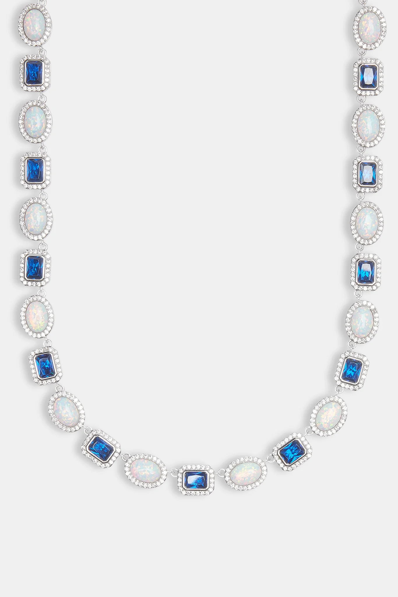 Opal & Blue Gemstone Chain - White - 10mm - Image 2