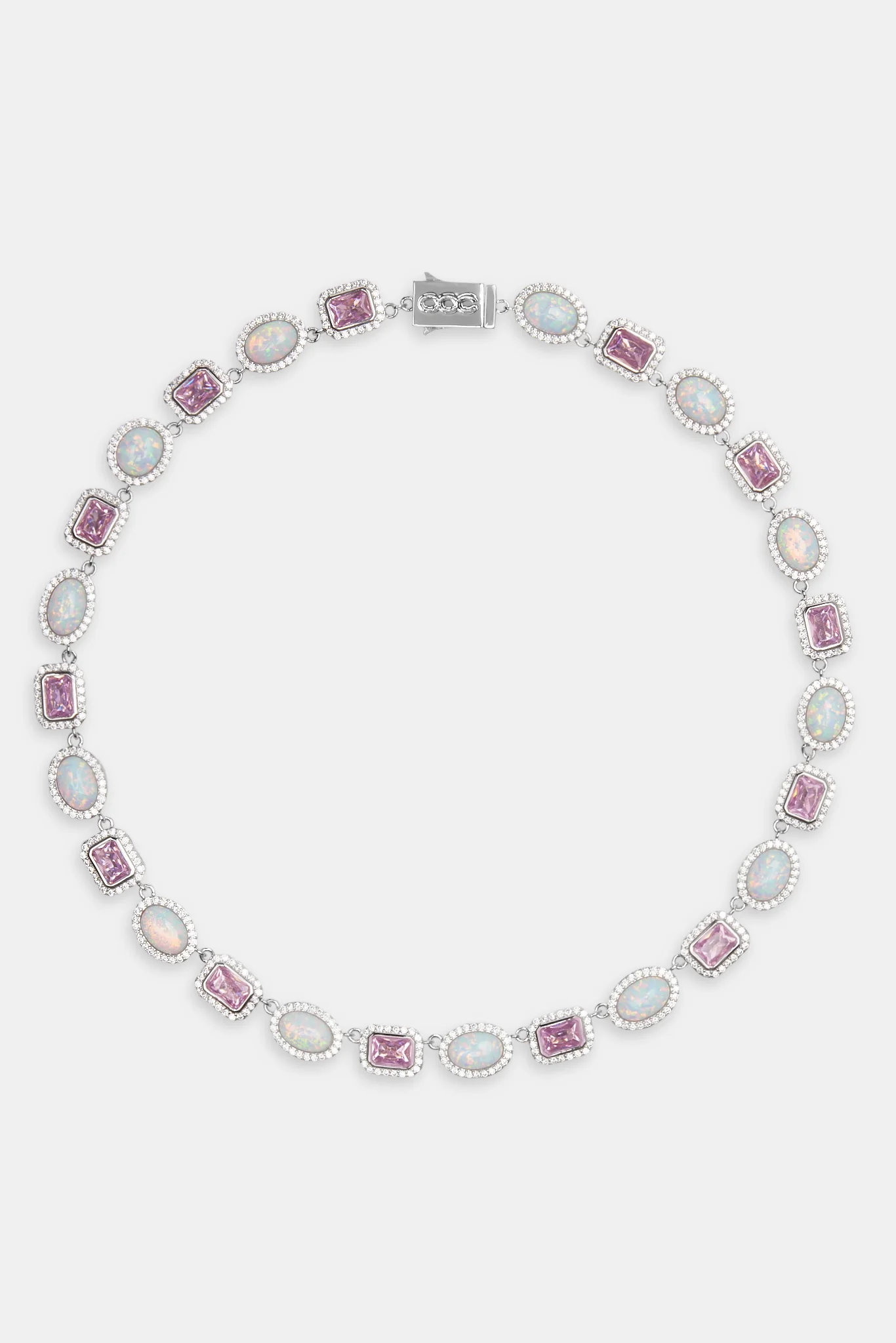 Opal & Pink Gemstone Chain - White - Image 3