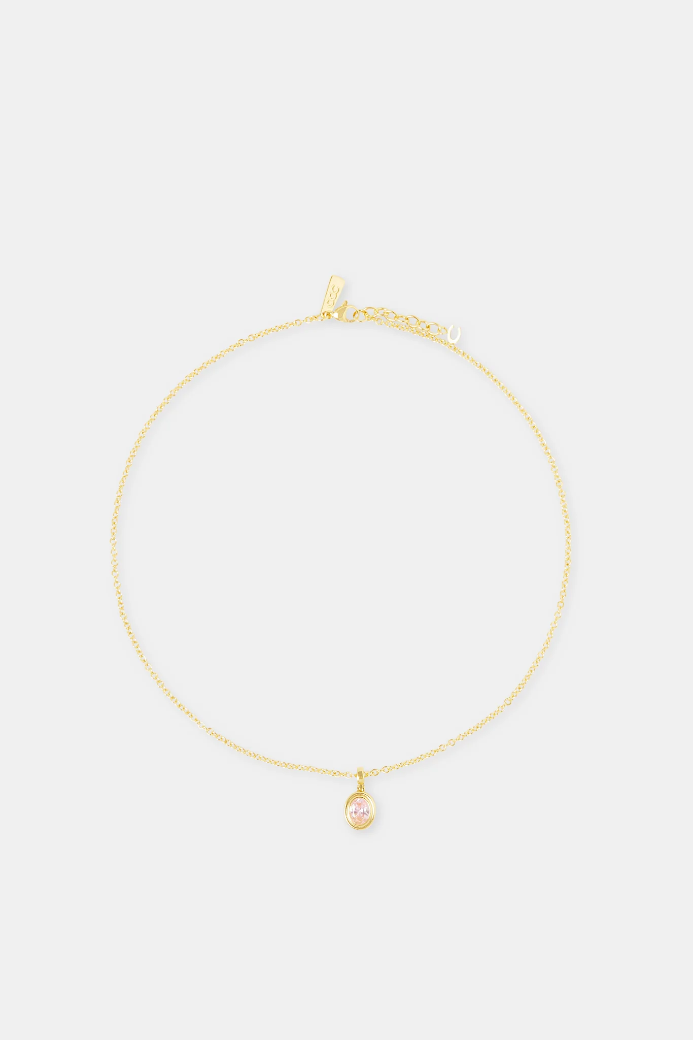 Oval Cz Pendant Necklace - 12mm - Image 4