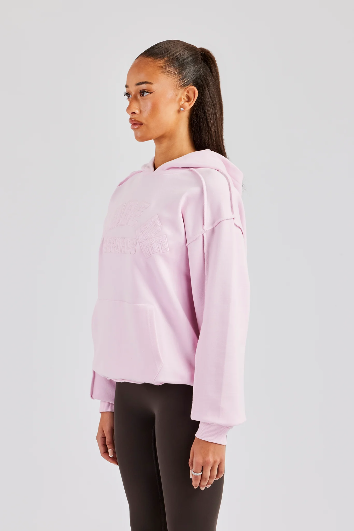 Overlock Oversized Hoodie - Pink - Image 2