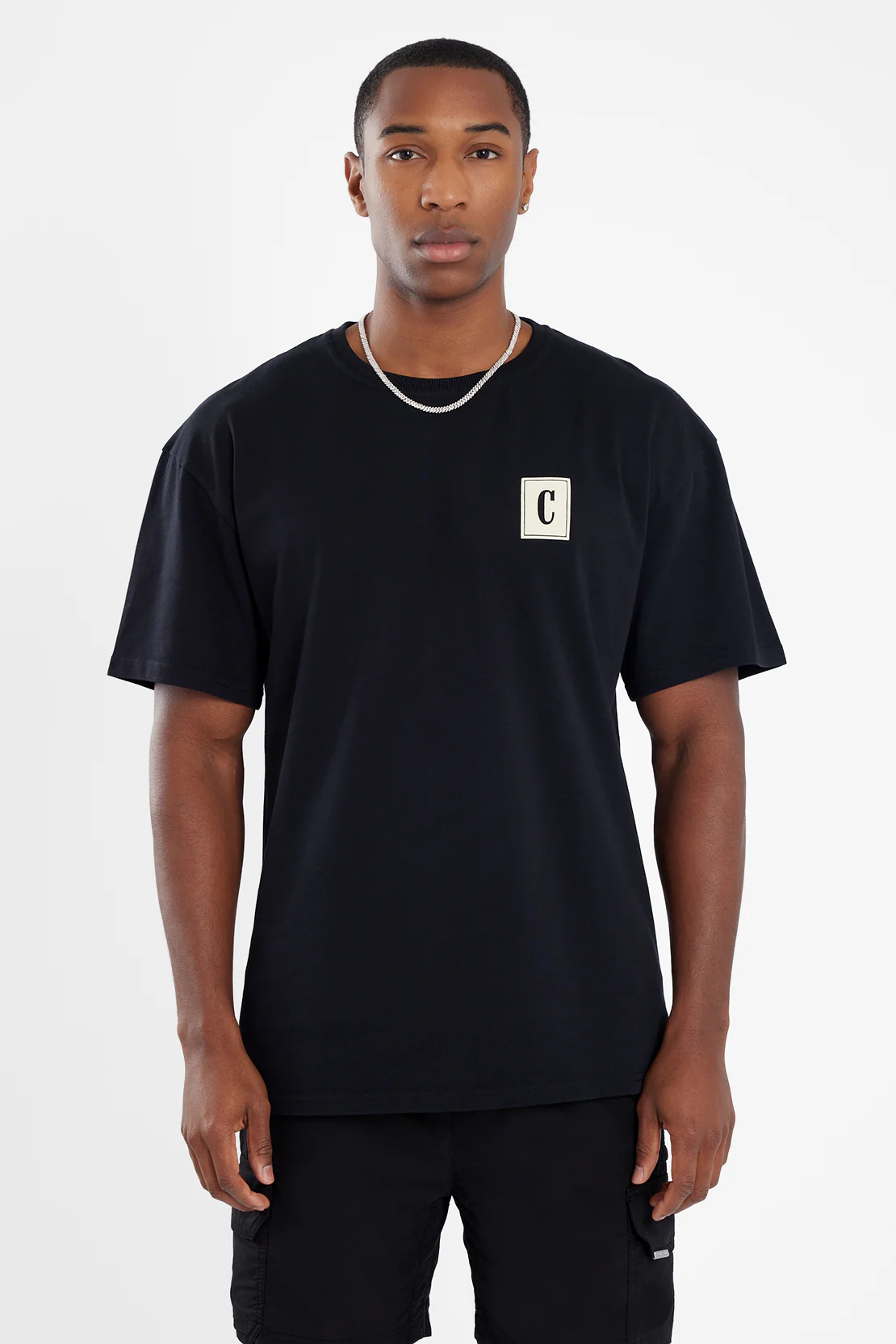 Oversized C Logo T-Shirt - Black - Image 2