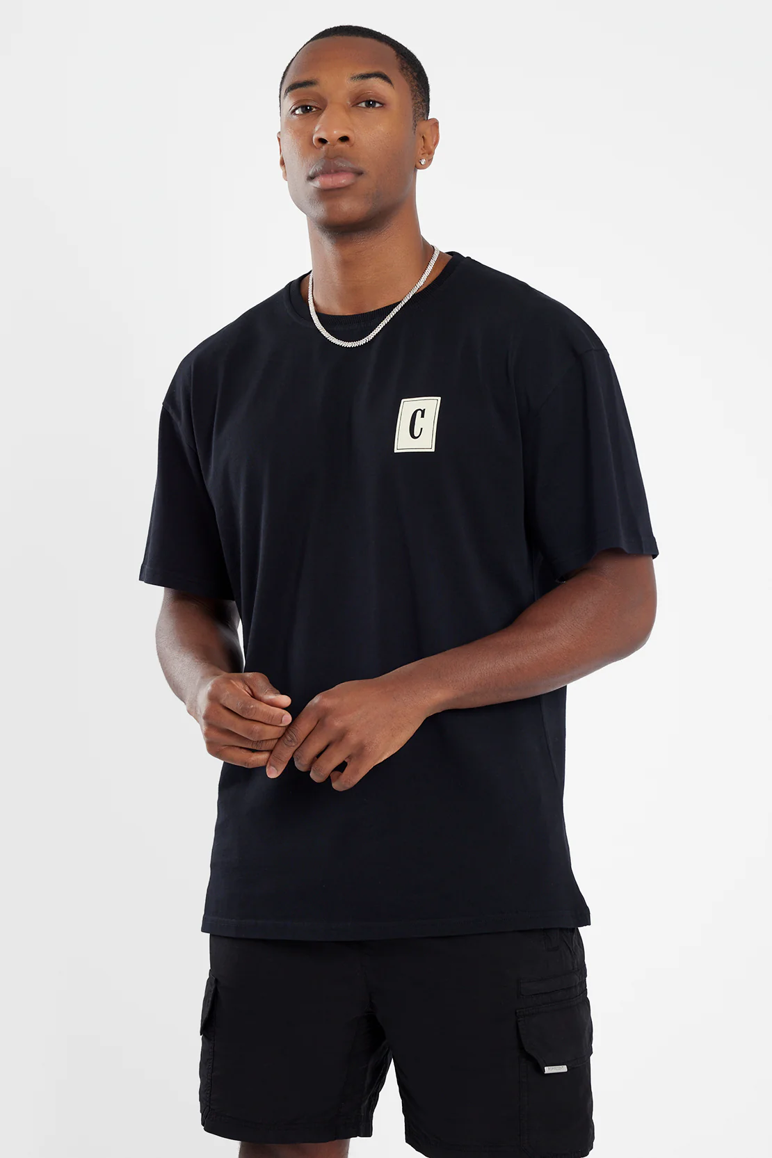 Oversized C Logo T-Shirt - Black - Image 3