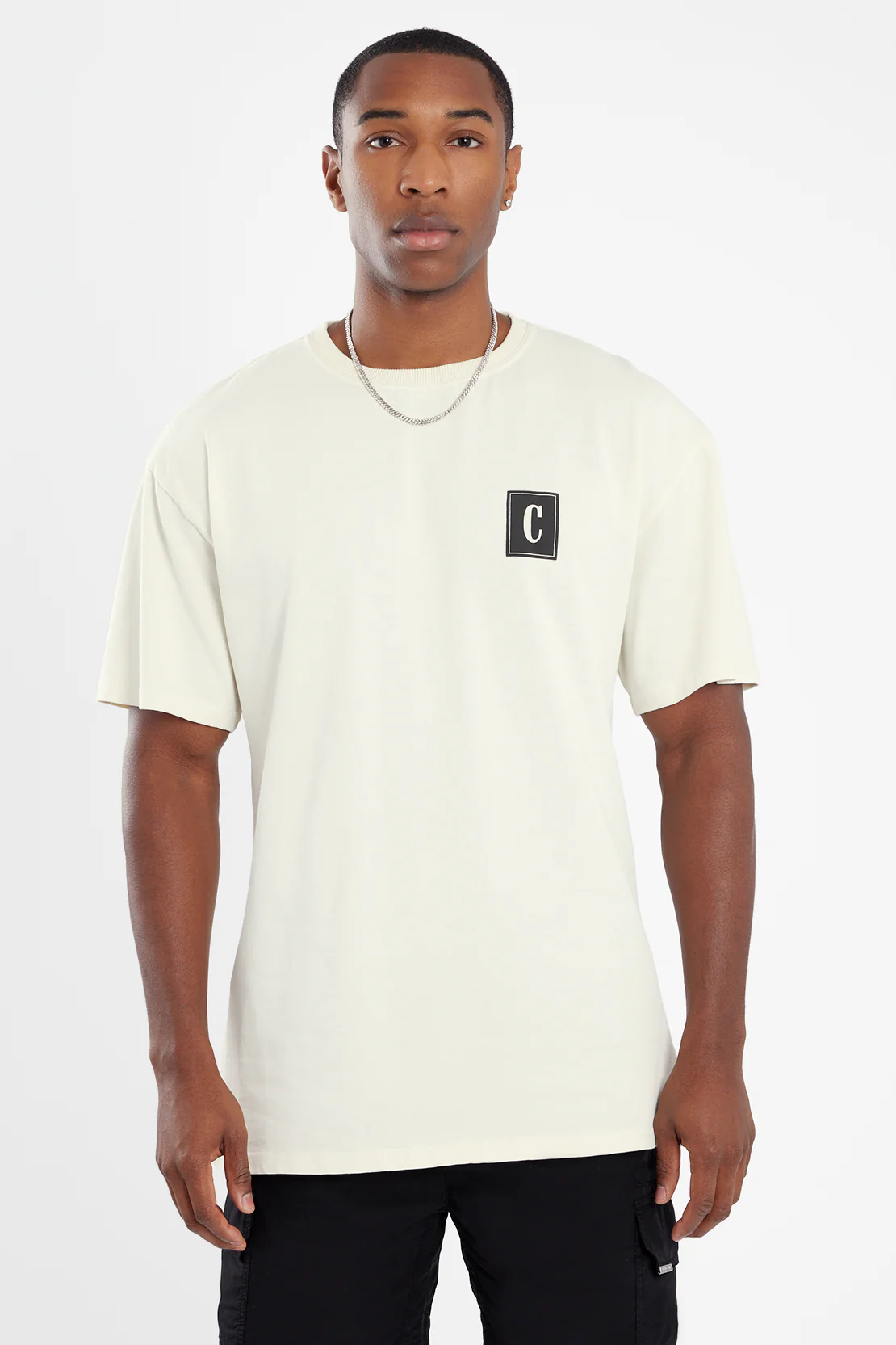 Oversized C Logo T-Shirt - Cream - Image 2
