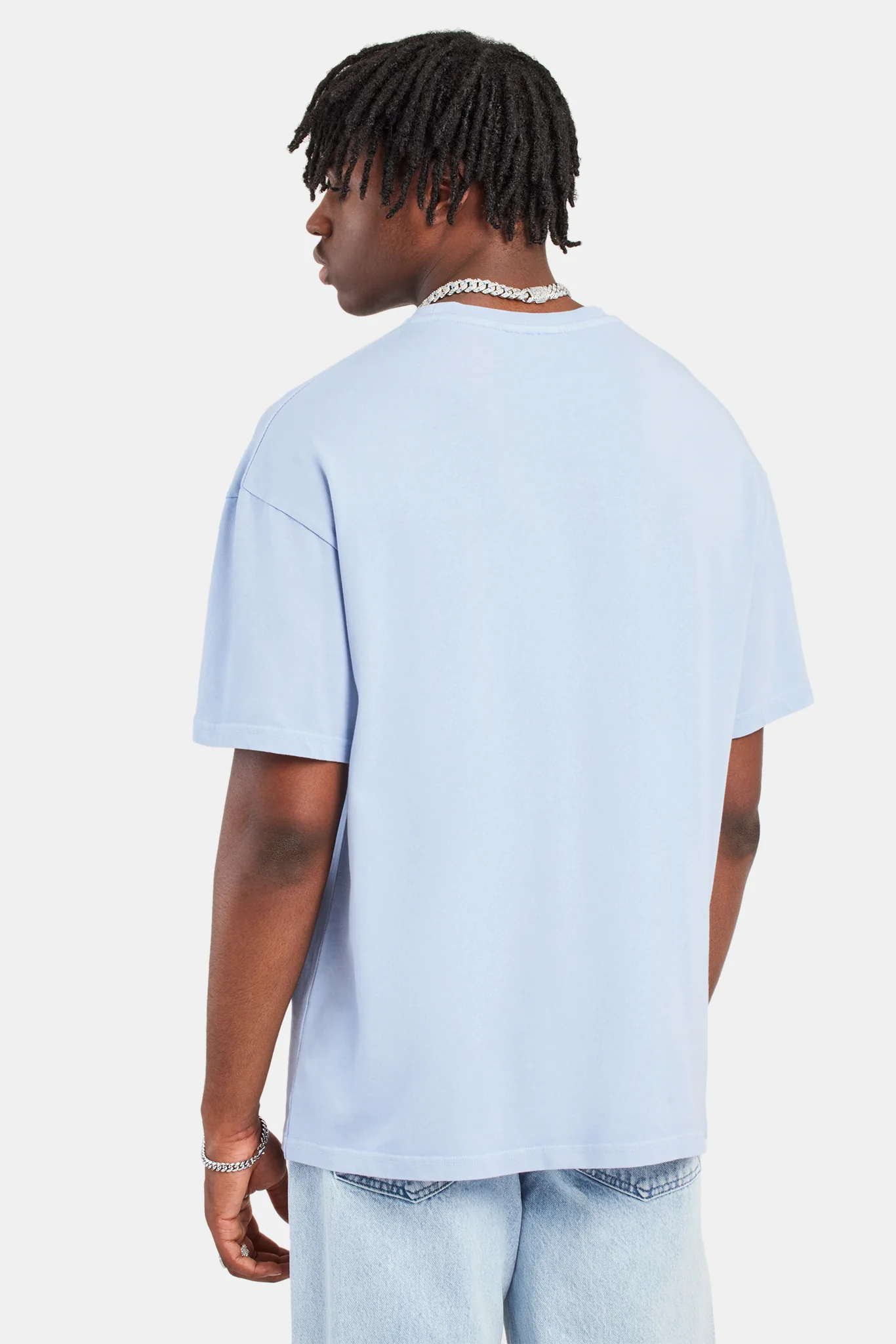Oversized C Rhinestone T-Shirt - WASHED LILAC - Image 3