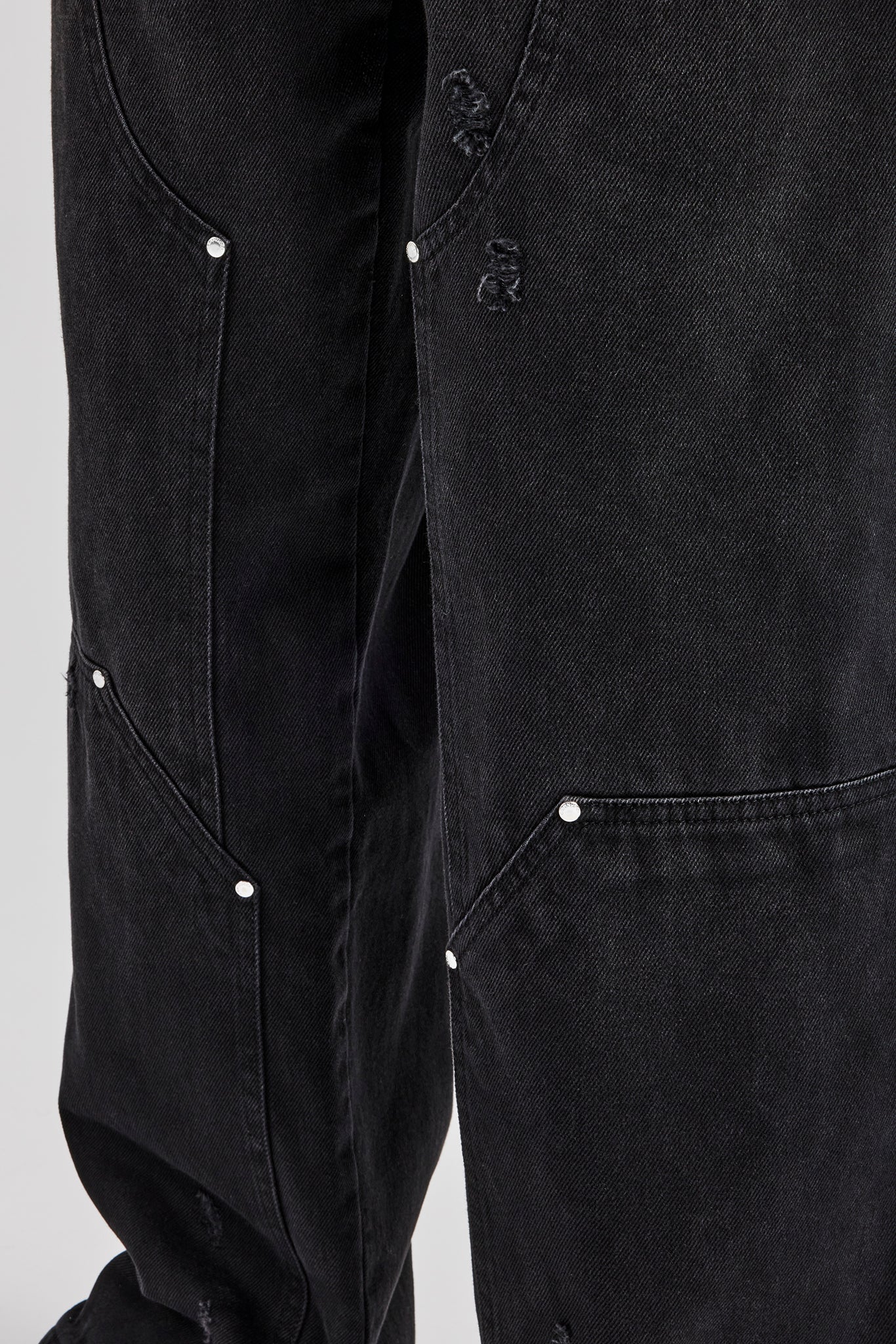 Oversized Carpenter Denim Jacket & Baggy Jean - Washed Black - Image 3