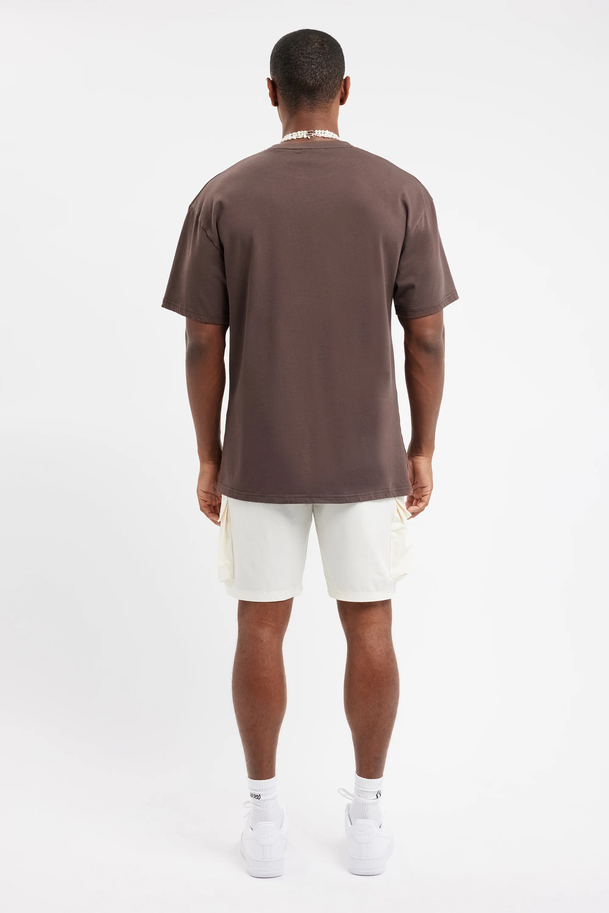 Oversized Cernucci Text T-Shirt - Chocolate - Image 4