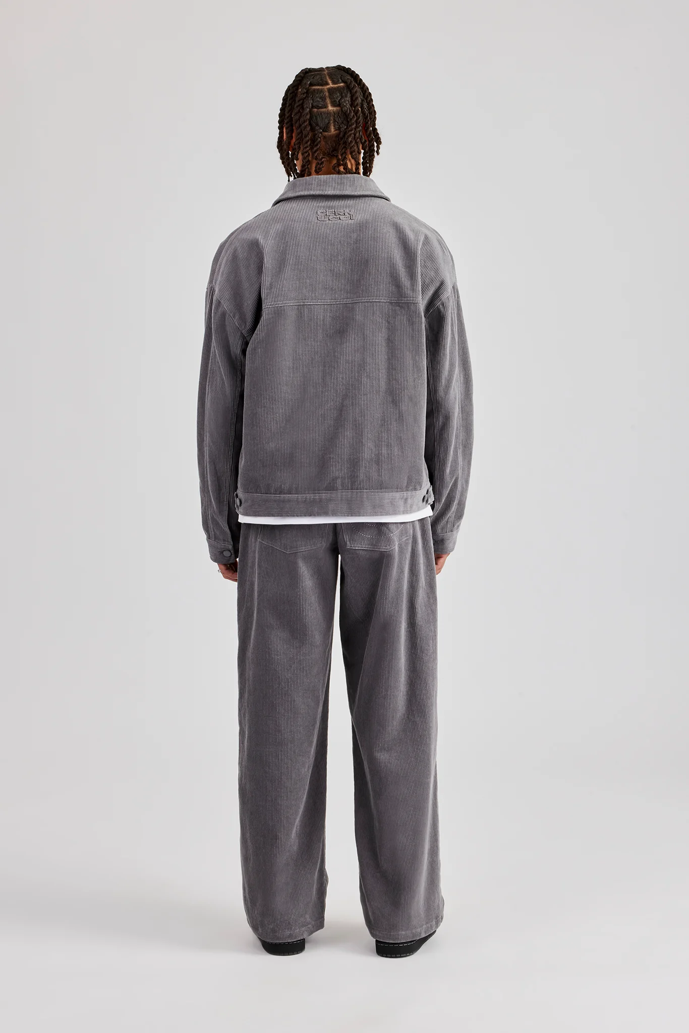 Oversized Cord Jacket & Straight Leg Trouser - Grey - Image 4