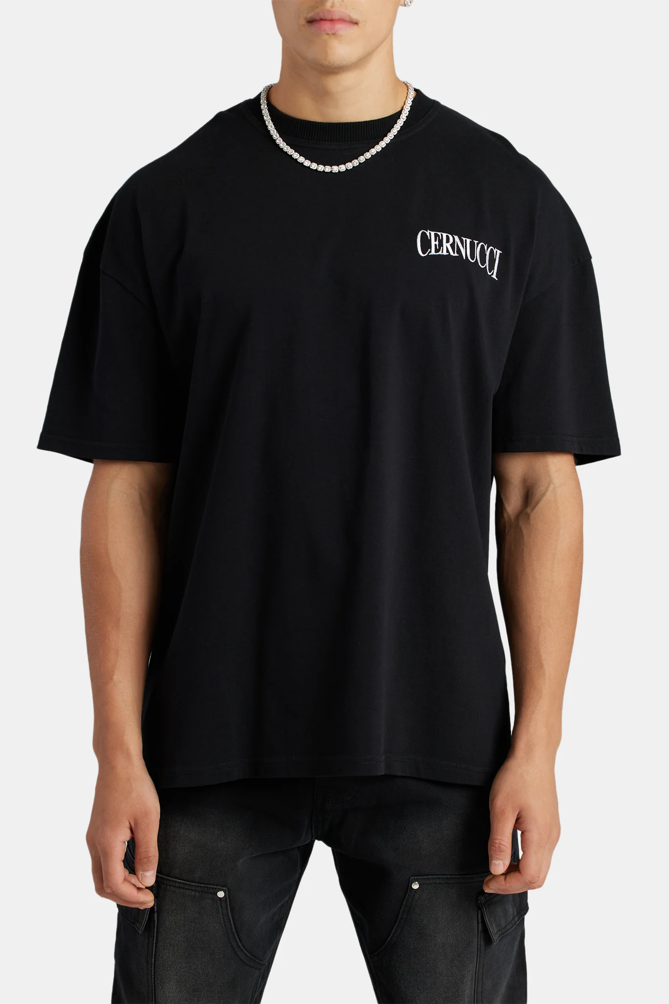 Oversized Dobermann Graphic T-Shirt - Black - Image 2