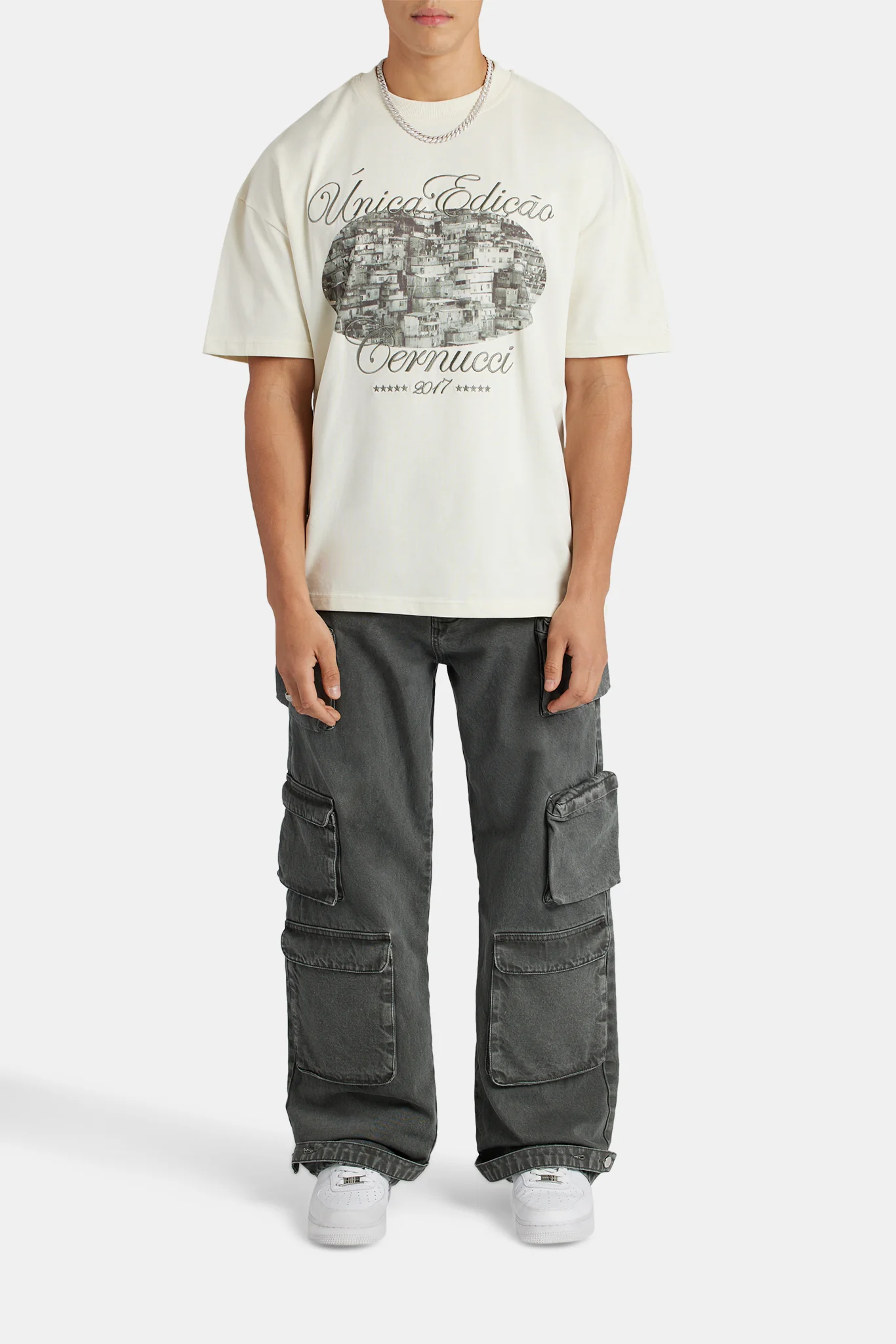 Oversized Favela Graphic T-Shirt - Ecru - Image 5