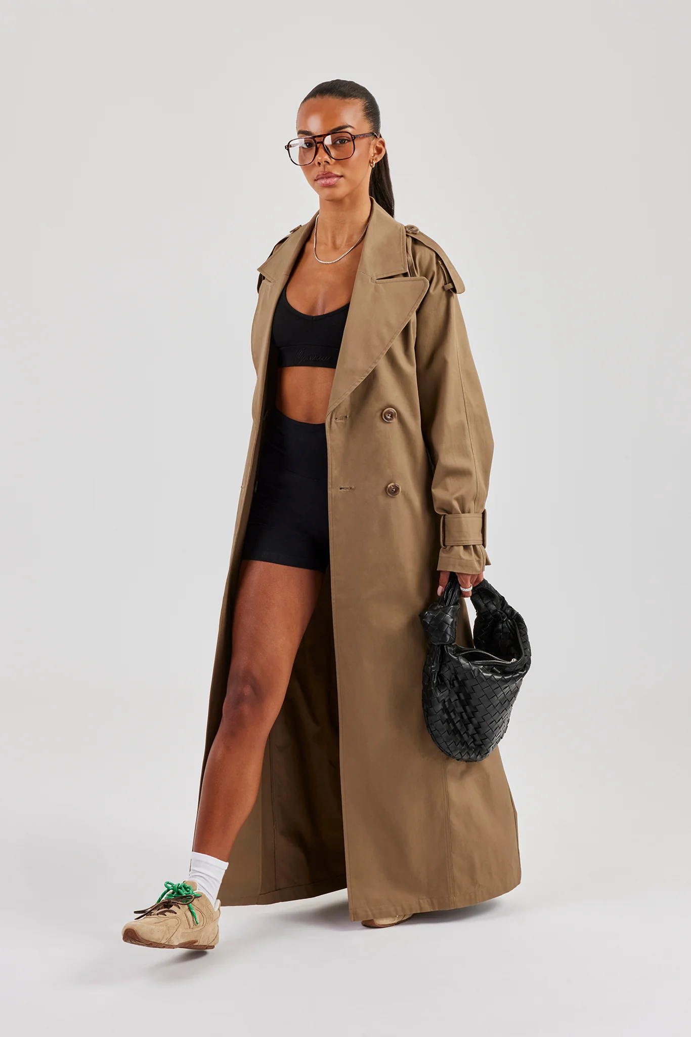 Oversized Maxi Trench Coat - Beige