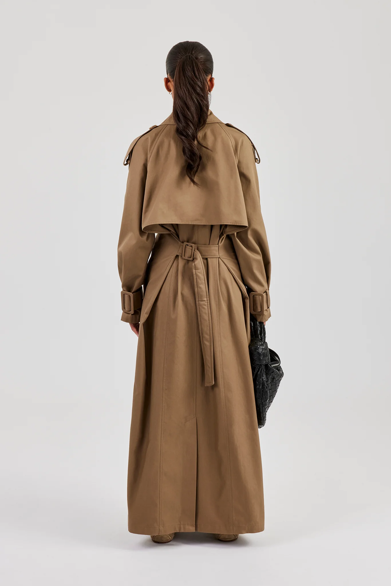 Oversized Maxi Trench Coat - Beige - Image 2