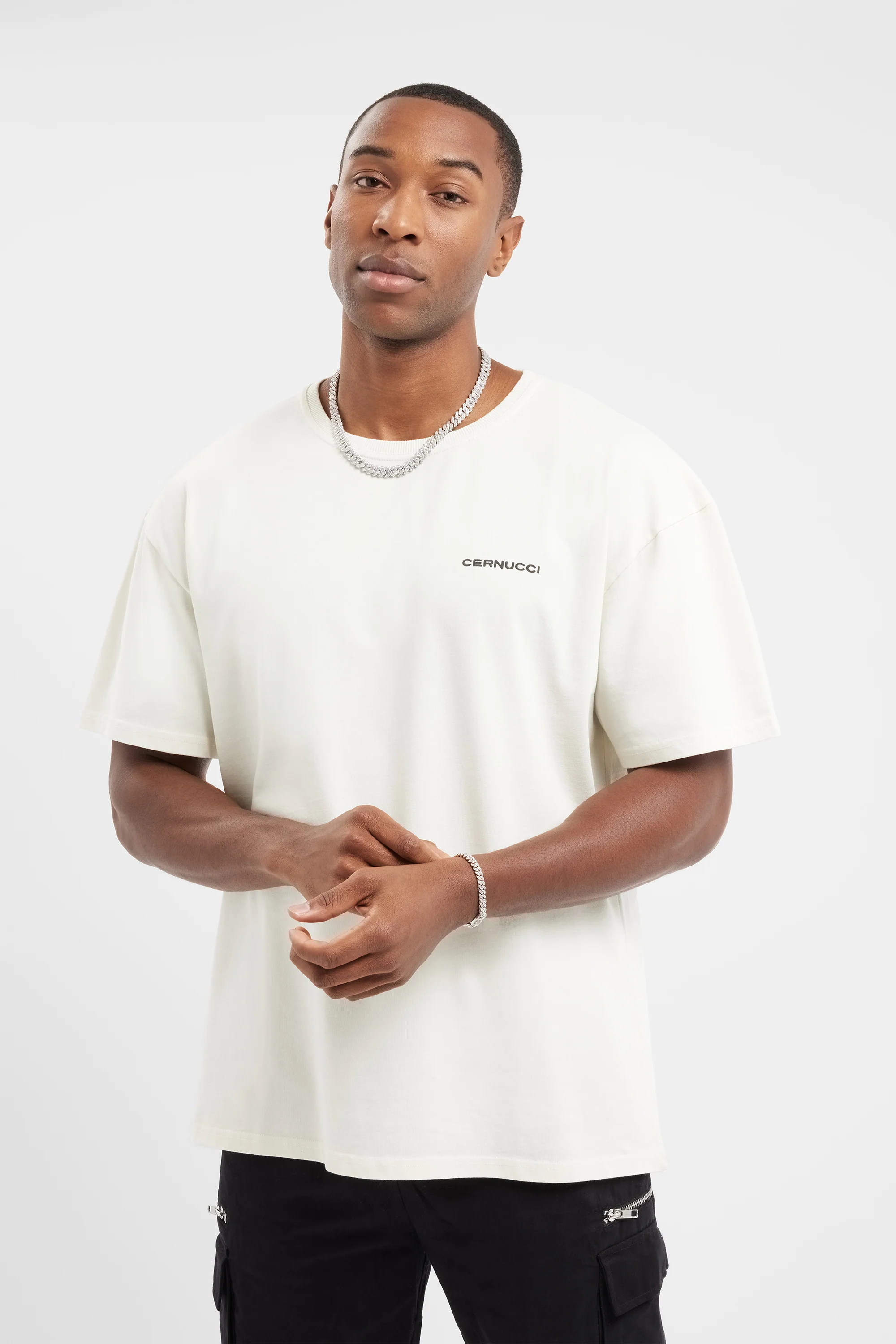 Oversized Palm T-Shirt - Cream - Image 2