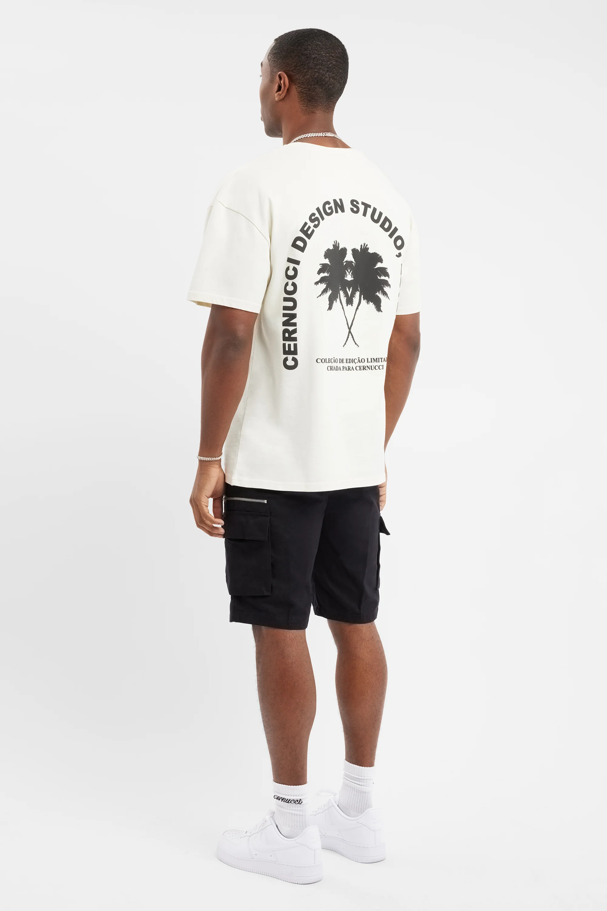 Oversized Palm T-Shirt - Cream - Image 4