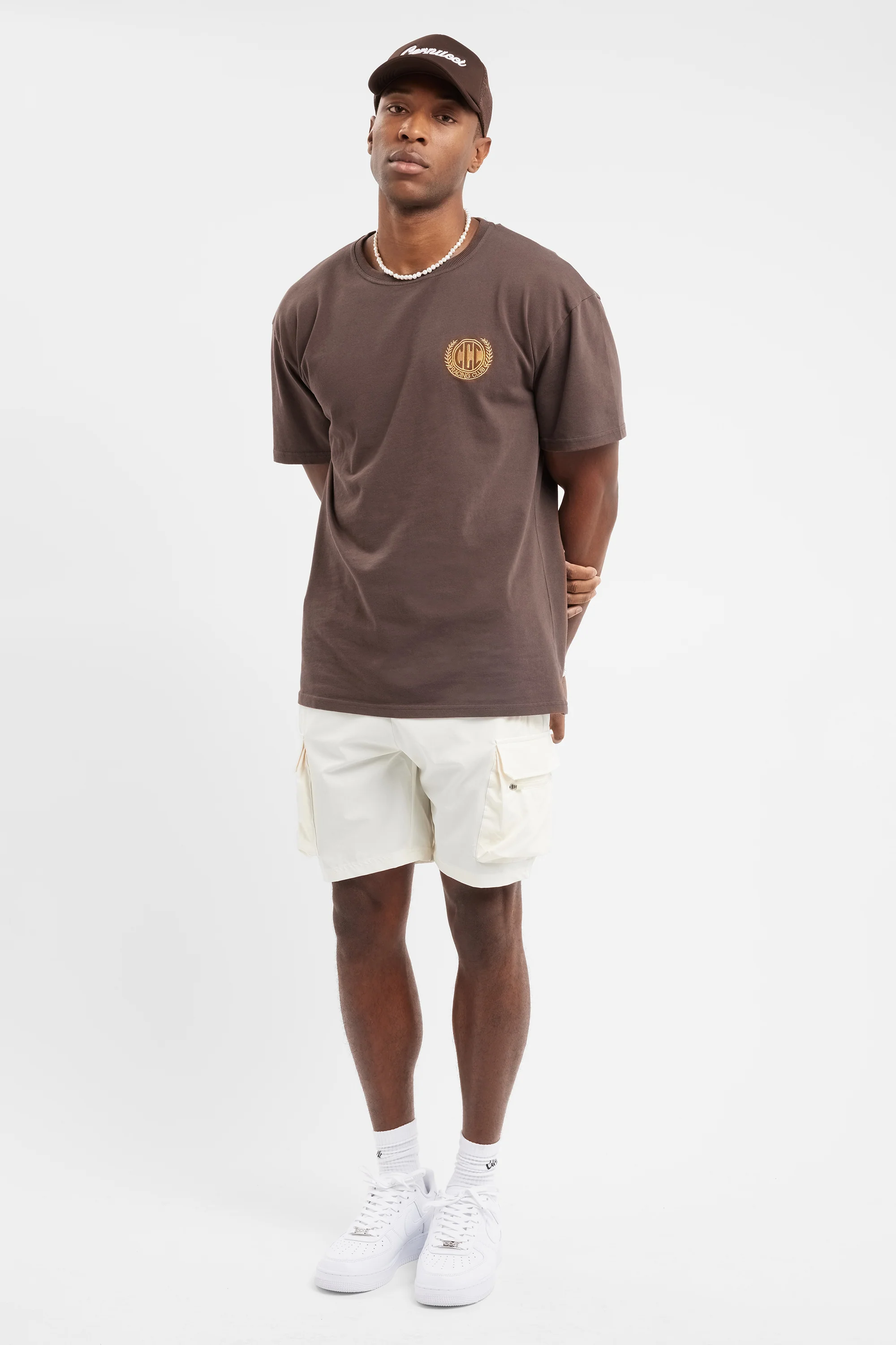 Oversized Racing Club Crest T-Shirt - Chocolate - Image 2