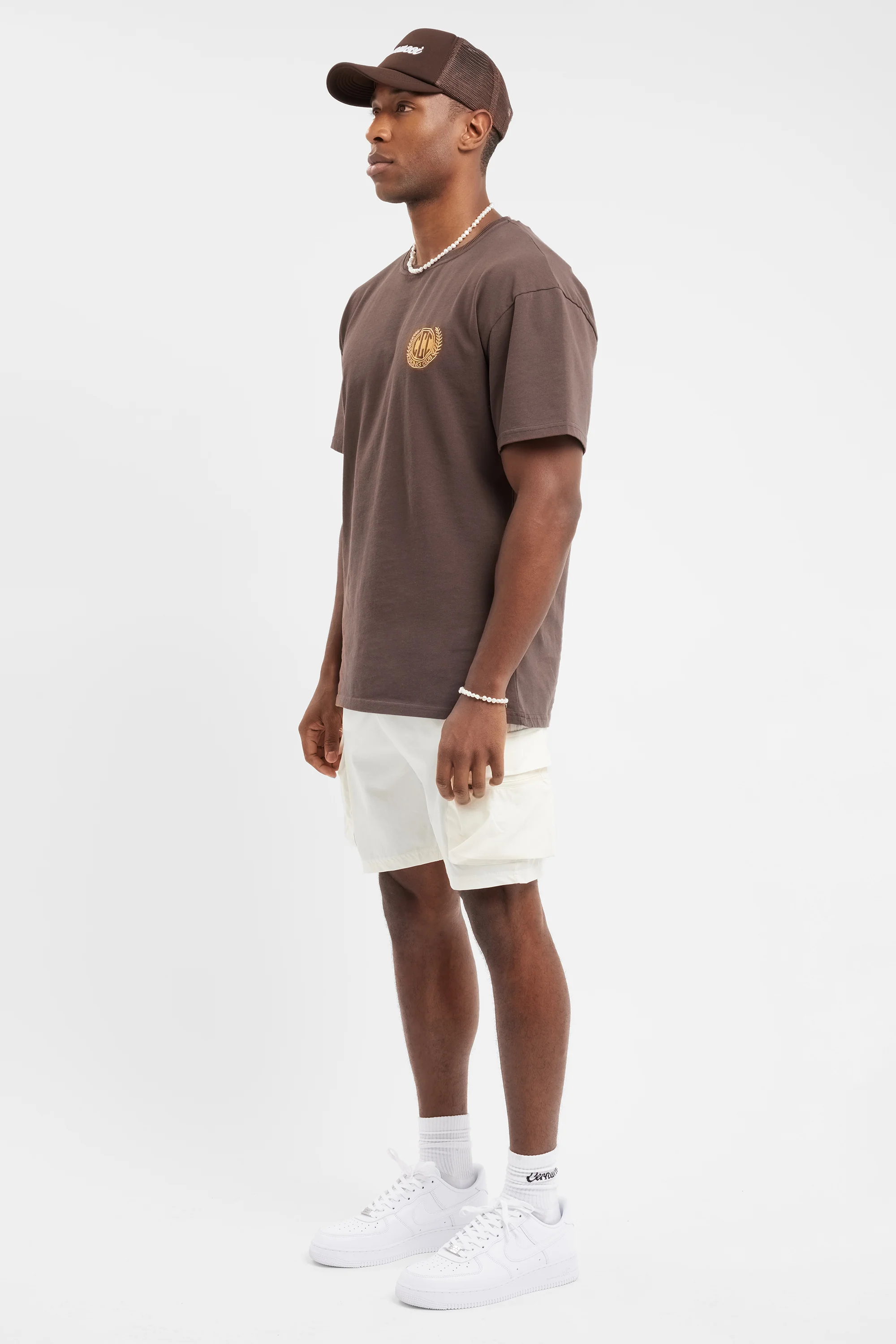 Oversized Racing Club Crest T-Shirt - Chocolate - Image 3