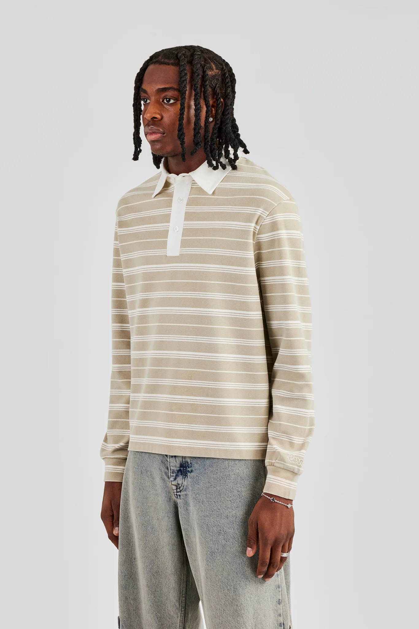 Stripe Rugby Polo Top - Image 2