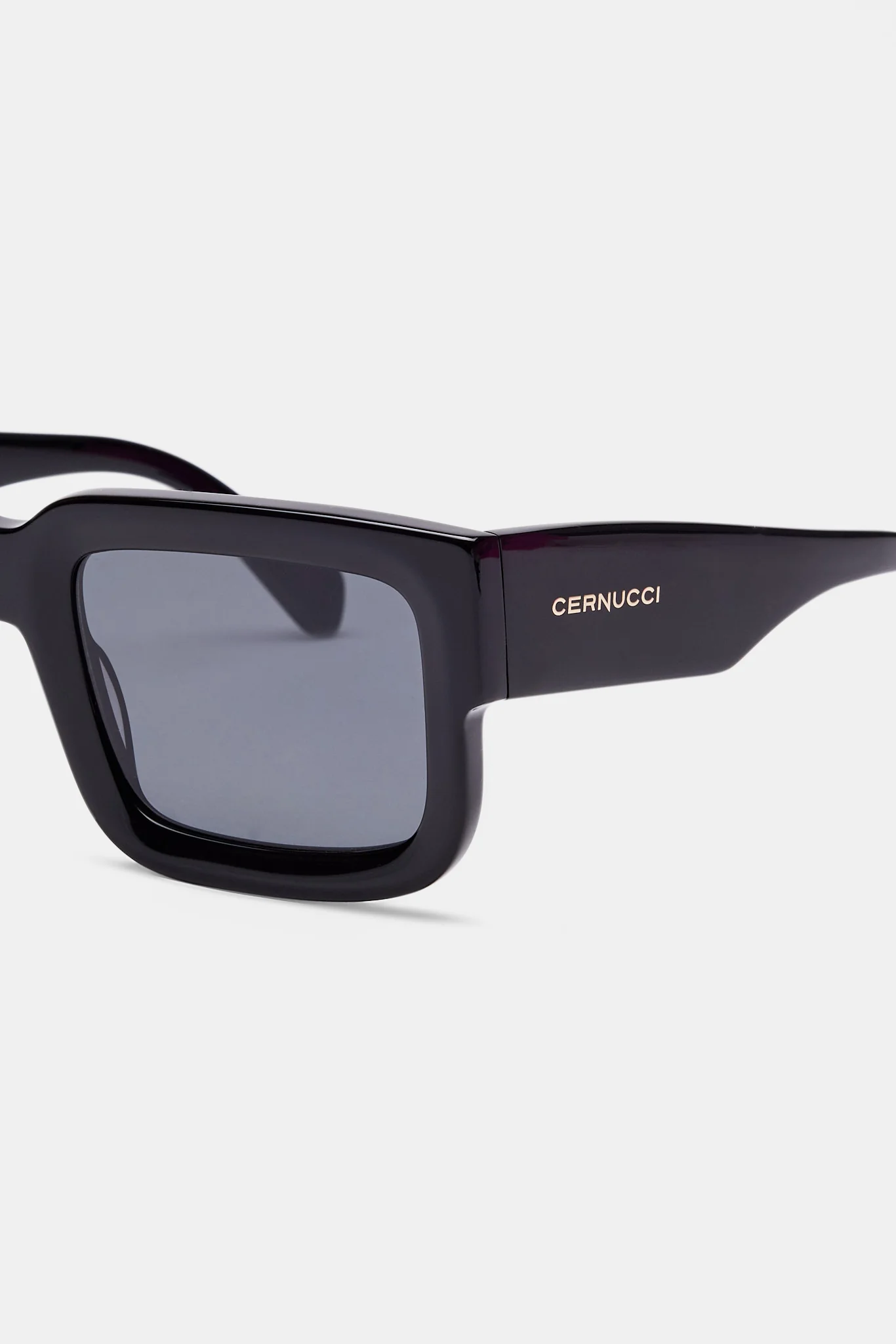 Oversized Thick Frame Acetate Sunglasses - Black - Image 3