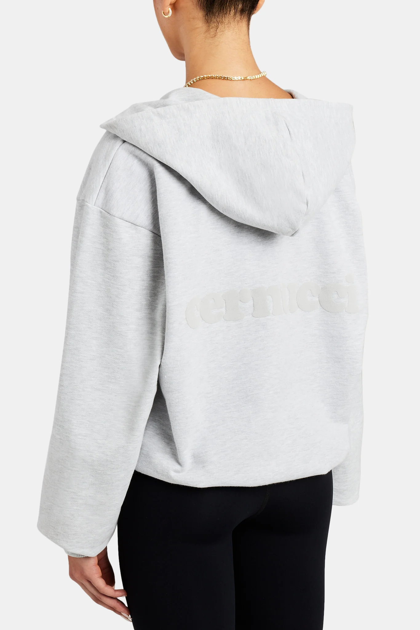 Oversized Zip Hoodie  - Ash Grey - Image 3