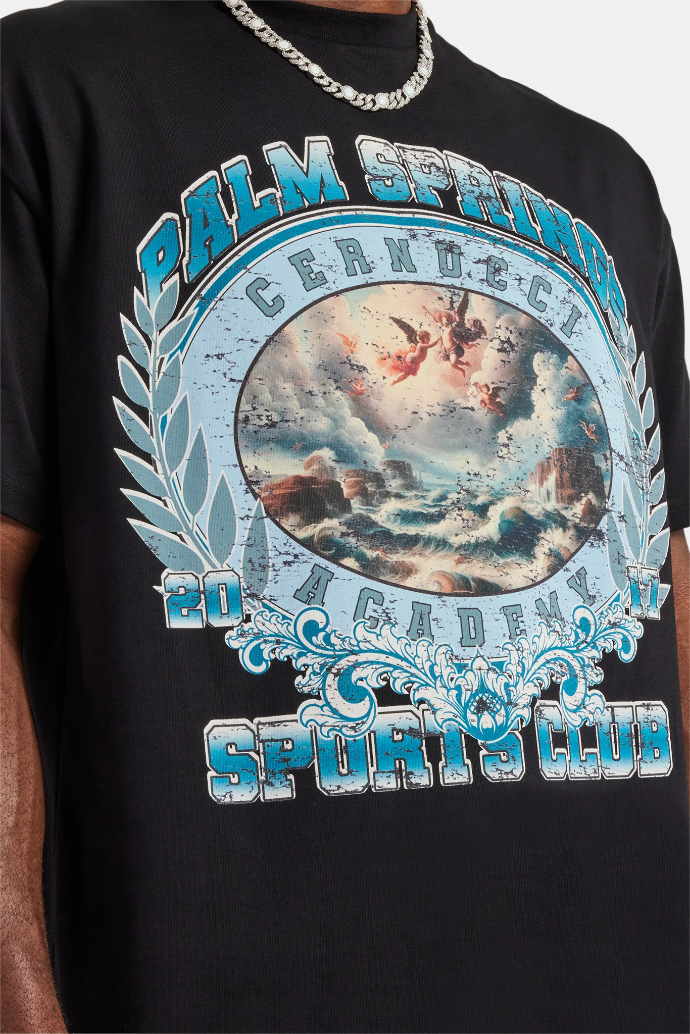 Palm Springs Graphic Oversized T-Shirt - Black - Image 3