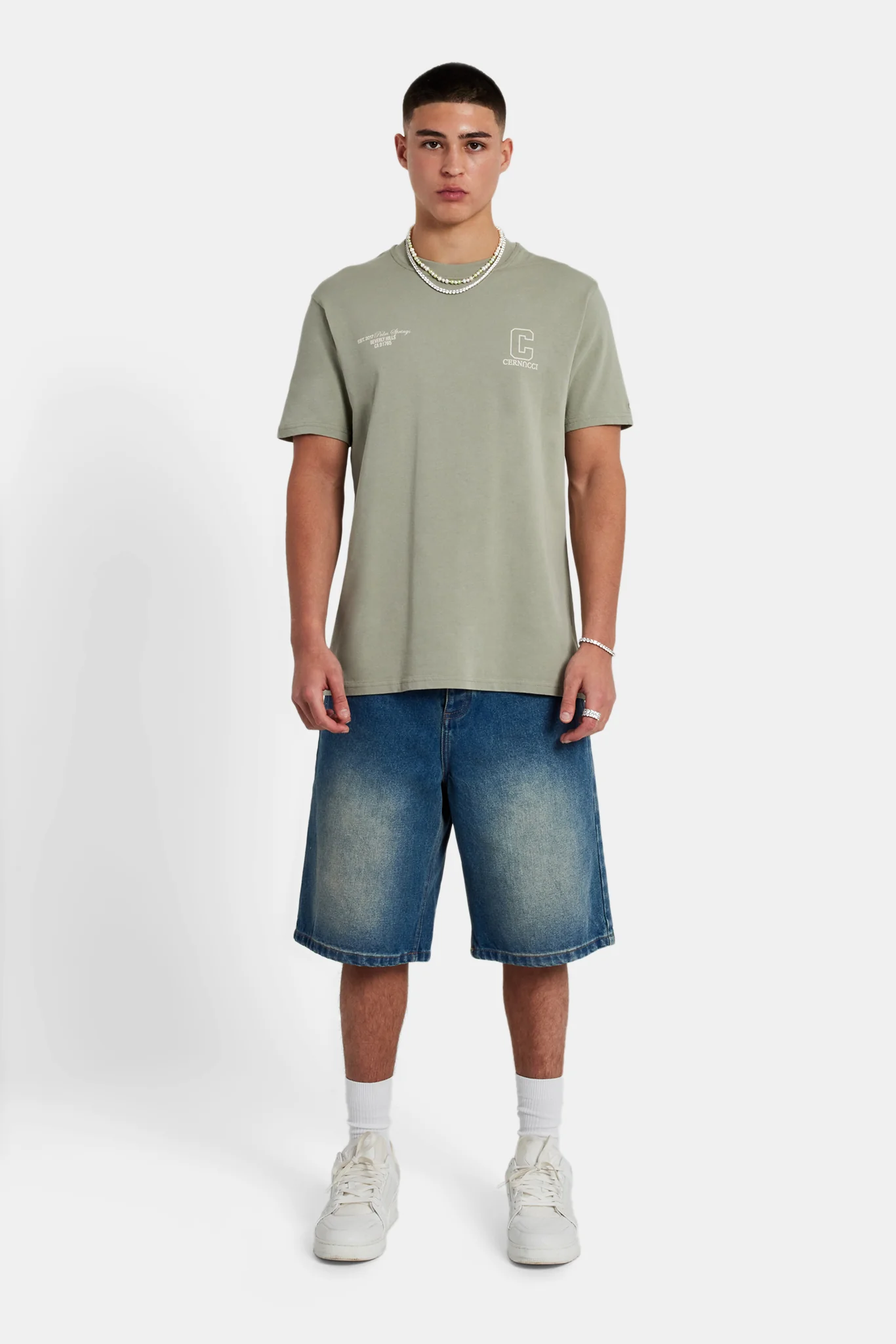 Palm Springs Text T-Shirt - Washed Sage - Image 2