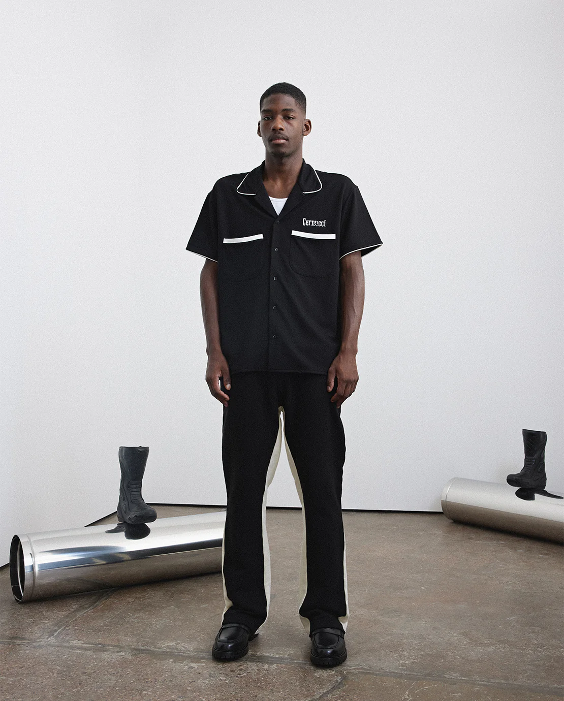 Panelled Jogger - Black - Image 2