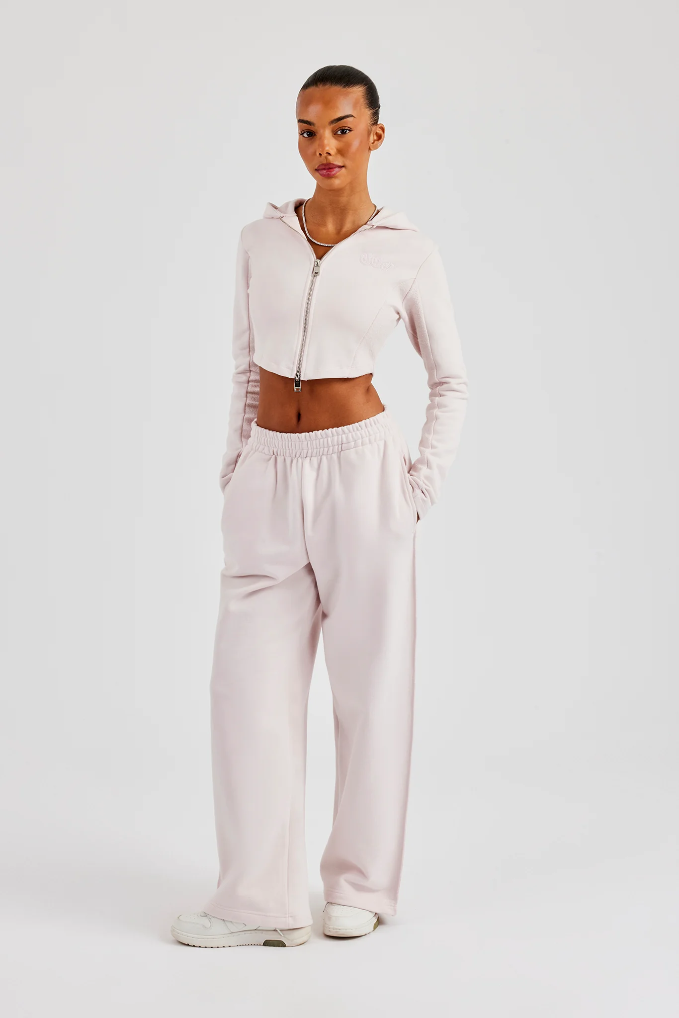 Paraiso Applique Wide Leg Jogger - Light Pink - Image 3