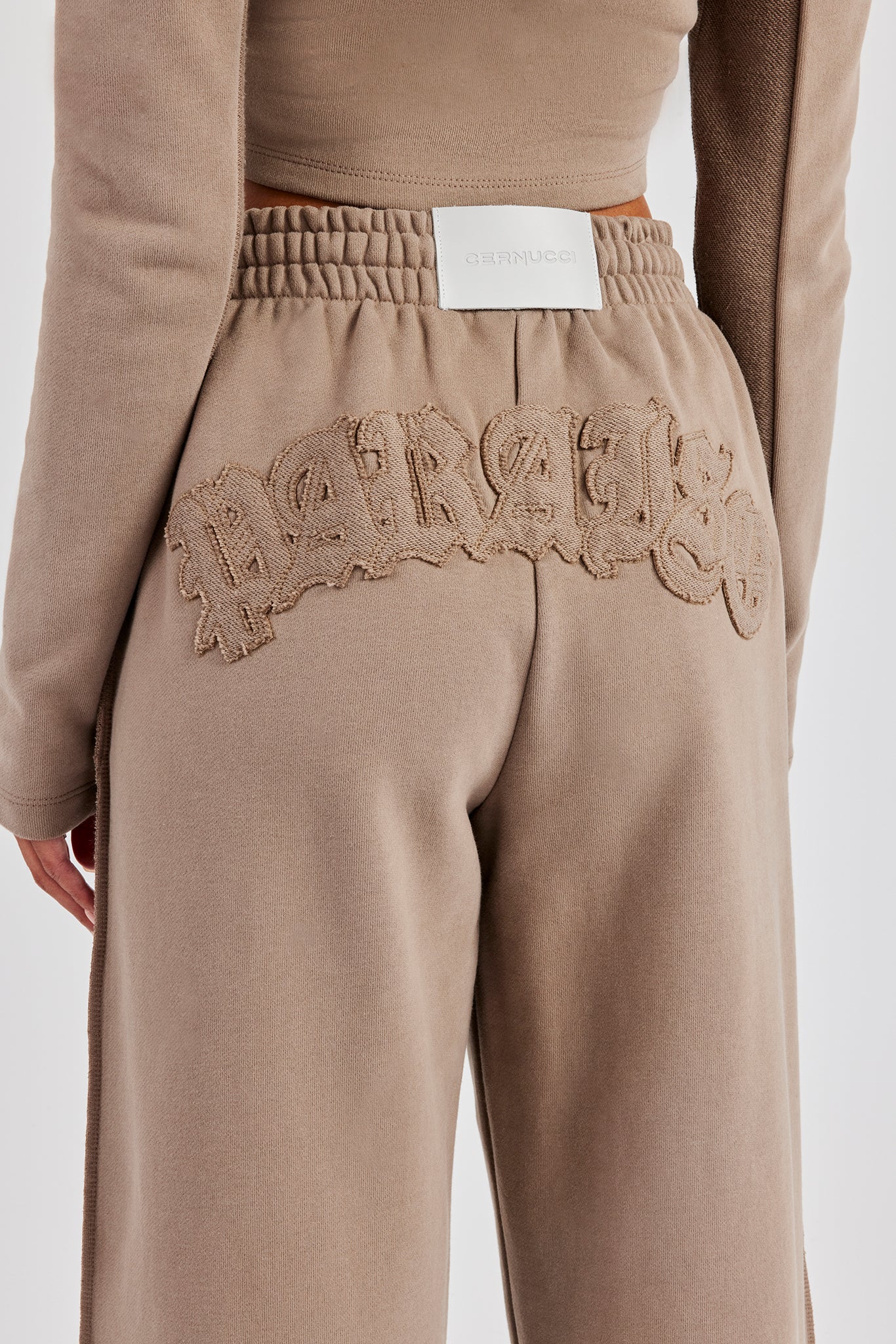 Paraiso Applique Wide Leg Jogger - Taupe - Image 2