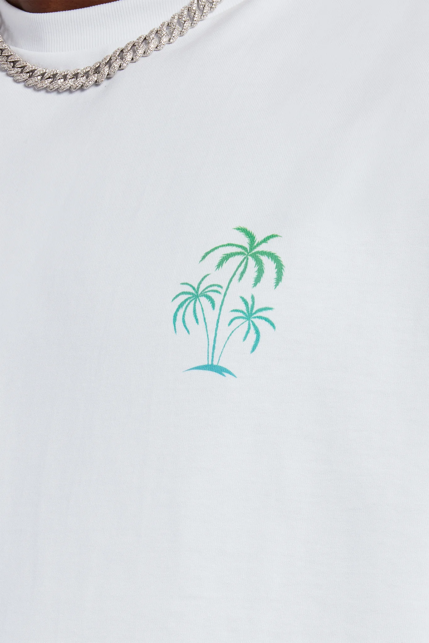 Paraiso Hill Puff Print Oversized T-Shirt - White - Image 3