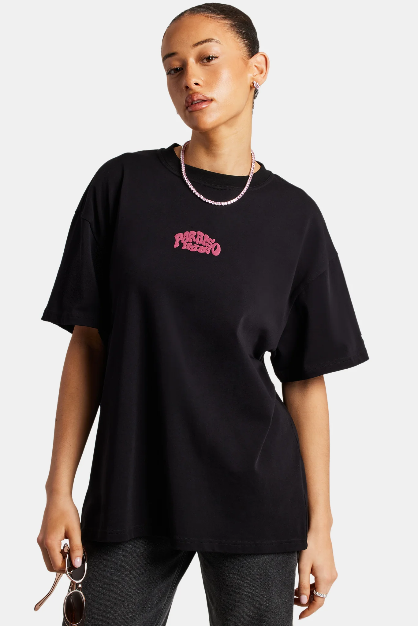 Paraiso Hills Palm Oversized T-Shirt - Black - Image 2