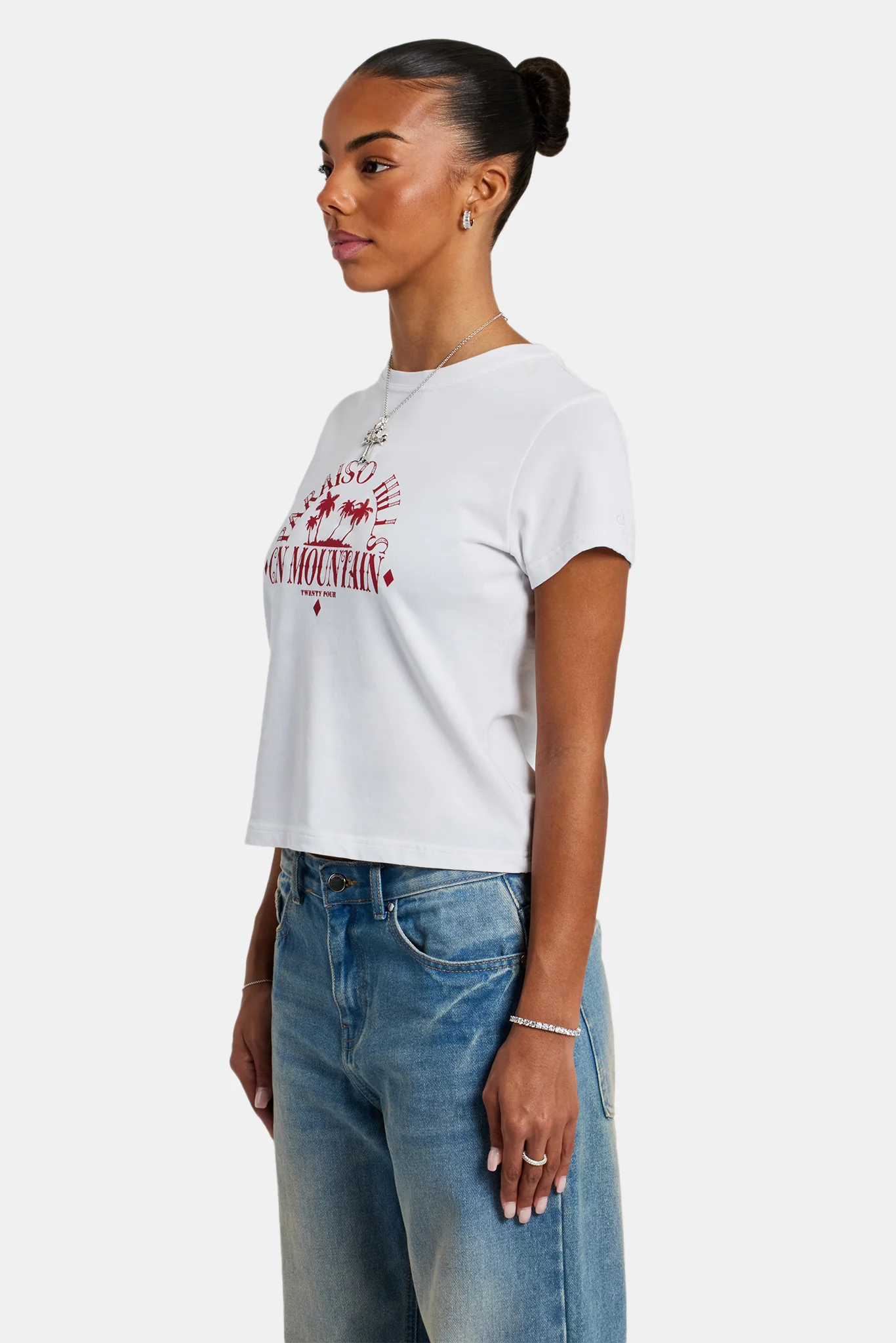 Paraiso Palm Baby Tee - White - Image 4