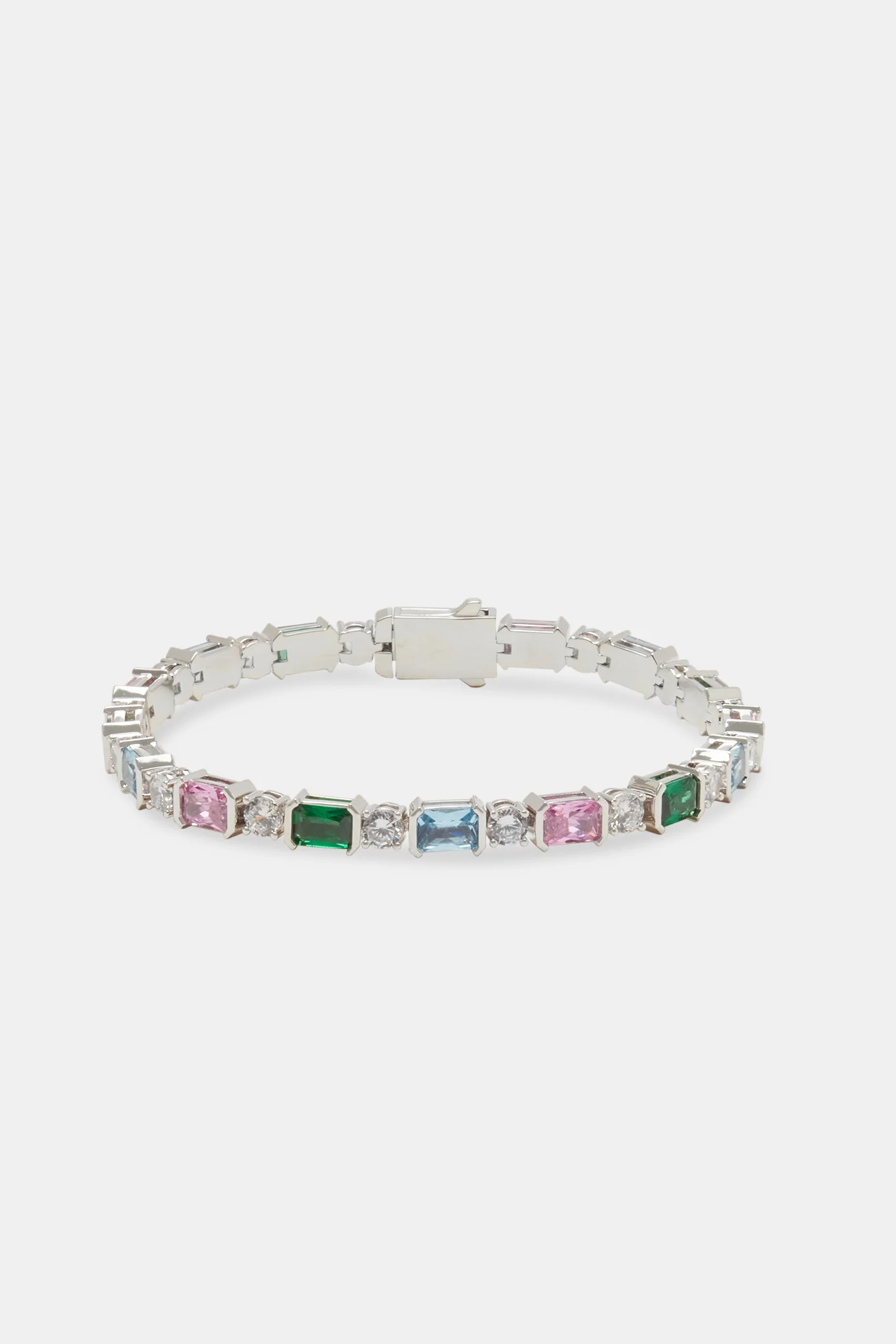 Pastel Baguette Tennis Bracelet - 5mm - Image 2
