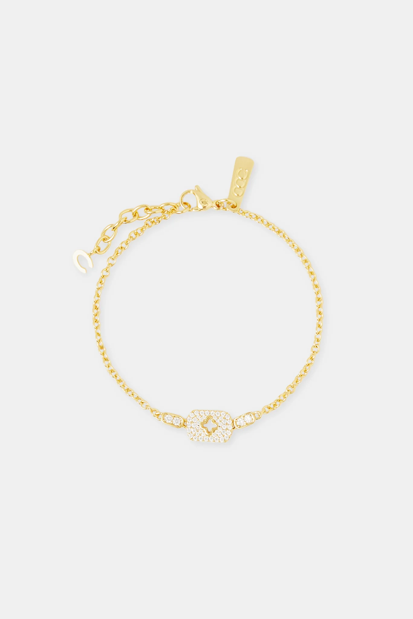 Pave Cut Out Motif Tag Bracelet - 15mm - Image 2